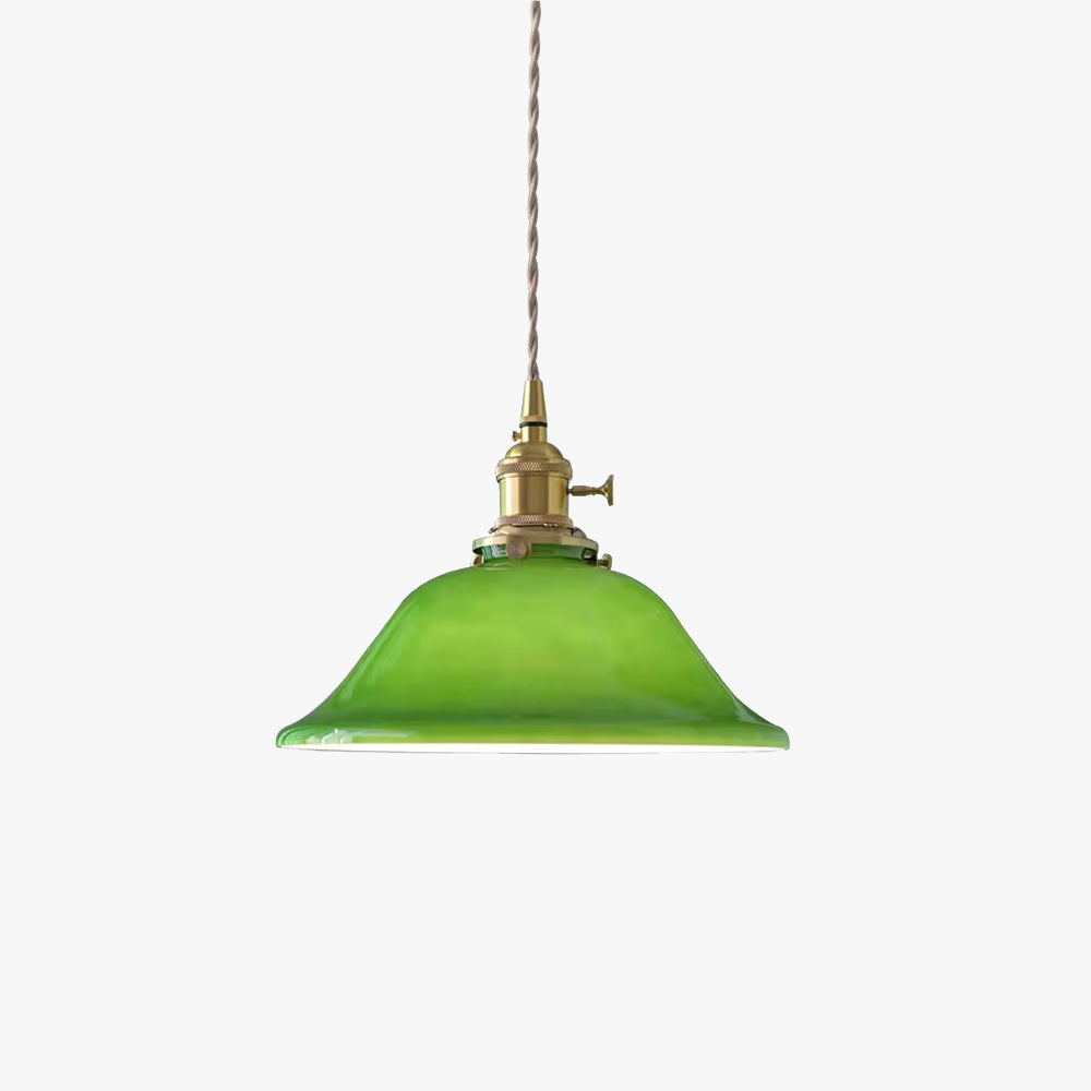 Valentina Vintage LED Lámpara Colgante Verde Metal Vidrio Dormitorio