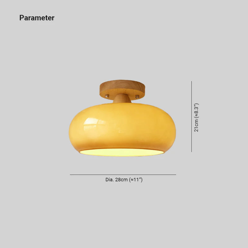 Valentina Moderna LED Lámpara de Techo Madera Vidrio