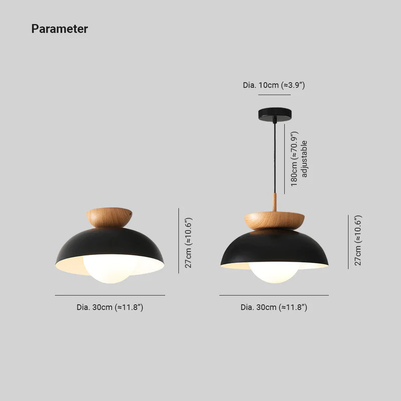 Muto Nórdica Lámpara Colgante Madera Metal Dormitorio Comedor