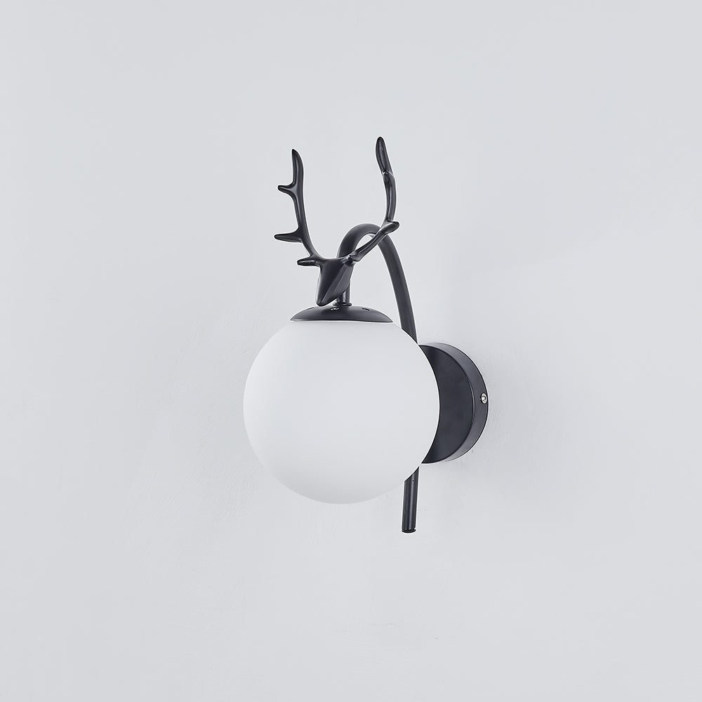 Ray Diseño Antler Metal/Acrílico Aplique de Pared Negro/Dorado