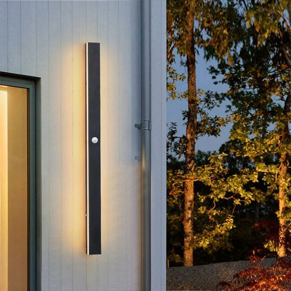 Edge Minimalista Lineal Metal Acrílico Aplique de Pared Exterior Negro