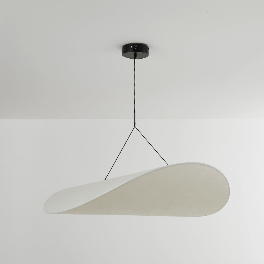 Ritta Simple Irregular Metal/Seda Lámpara Colgante Blanca