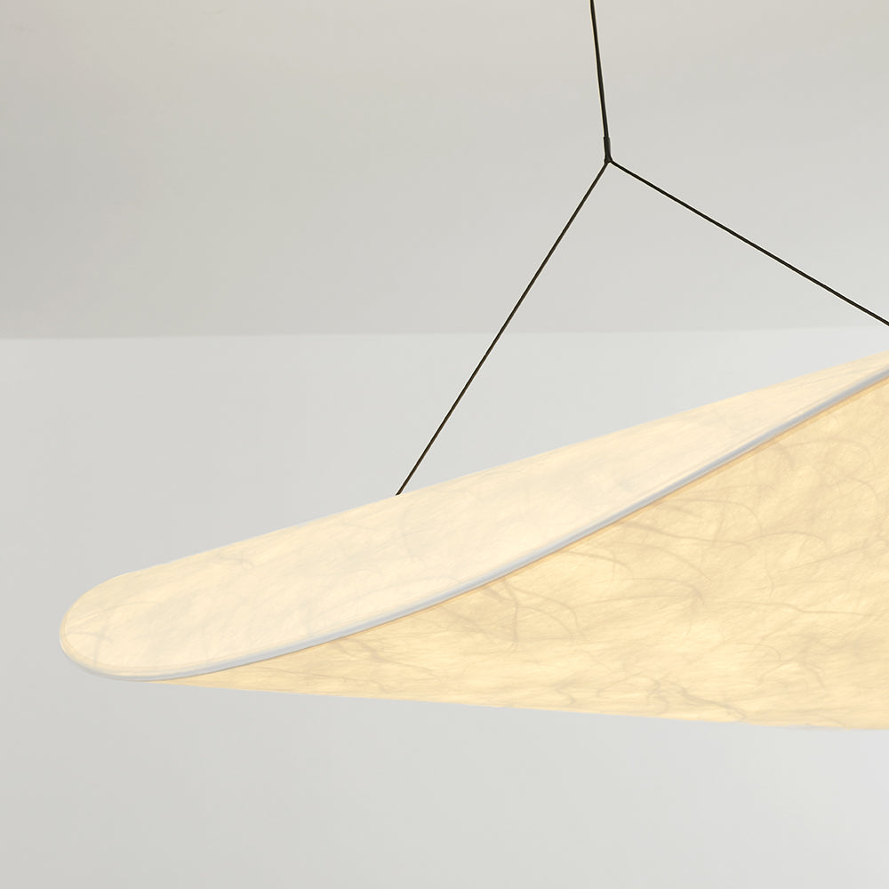 Ritta Simple Irregular Metal/Seda Lámpara Colgante Blanca