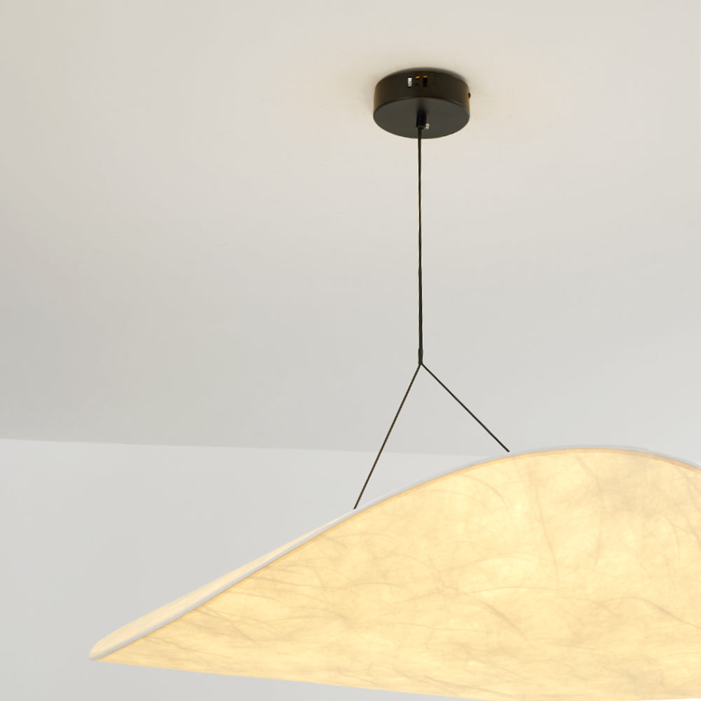 Ritta Simple Irregular Metal/Seda Lámpara Colgante Blanca