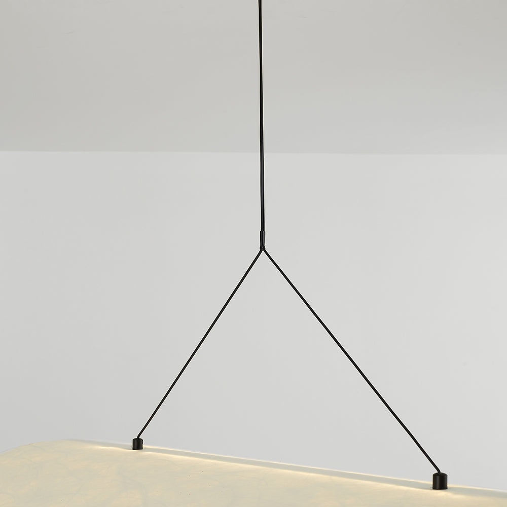 Ritta Simple Irregular Metal/Seda Lámpara Colgante Blanca