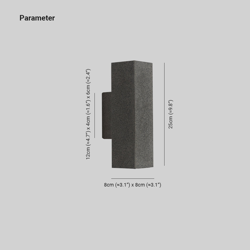 Auer Minimalista Rectangular Cemento Aplique de Pared Exterior Blanco