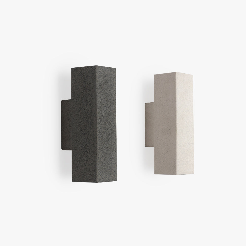 Auer Minimalista Rectangular Cemento Aplique de Pared Exterior Blanco