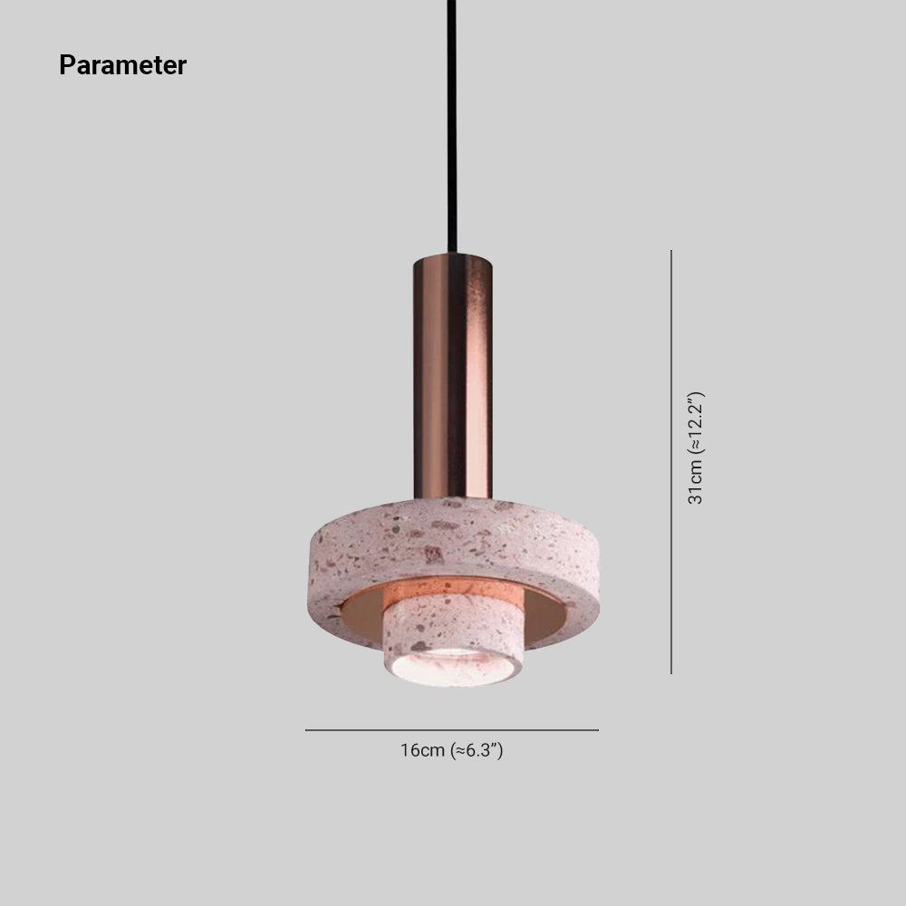 Arisha Moderna LED Redonda Metal/Piedra Lámpara Colgante Dorada