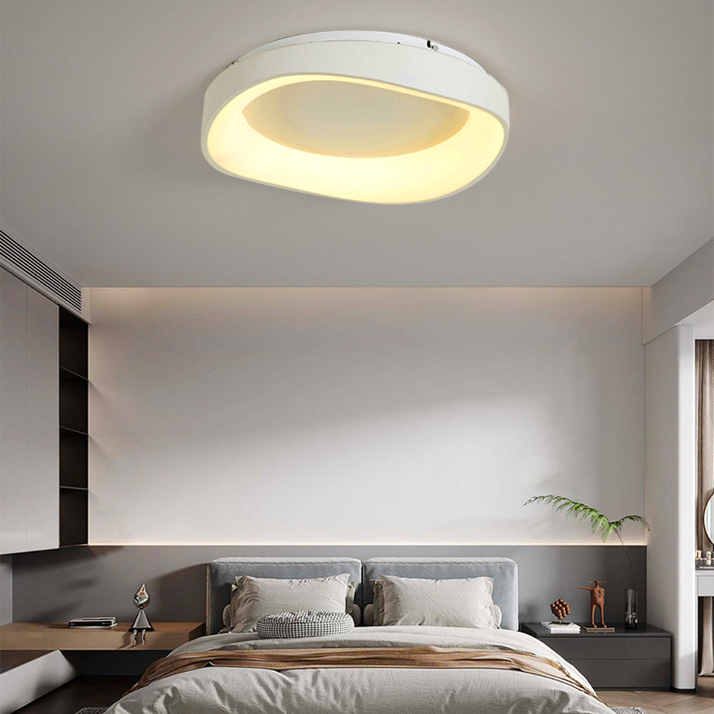 Arisha Moderna Cuenco Metal LED Lámpara de Techo Blanca