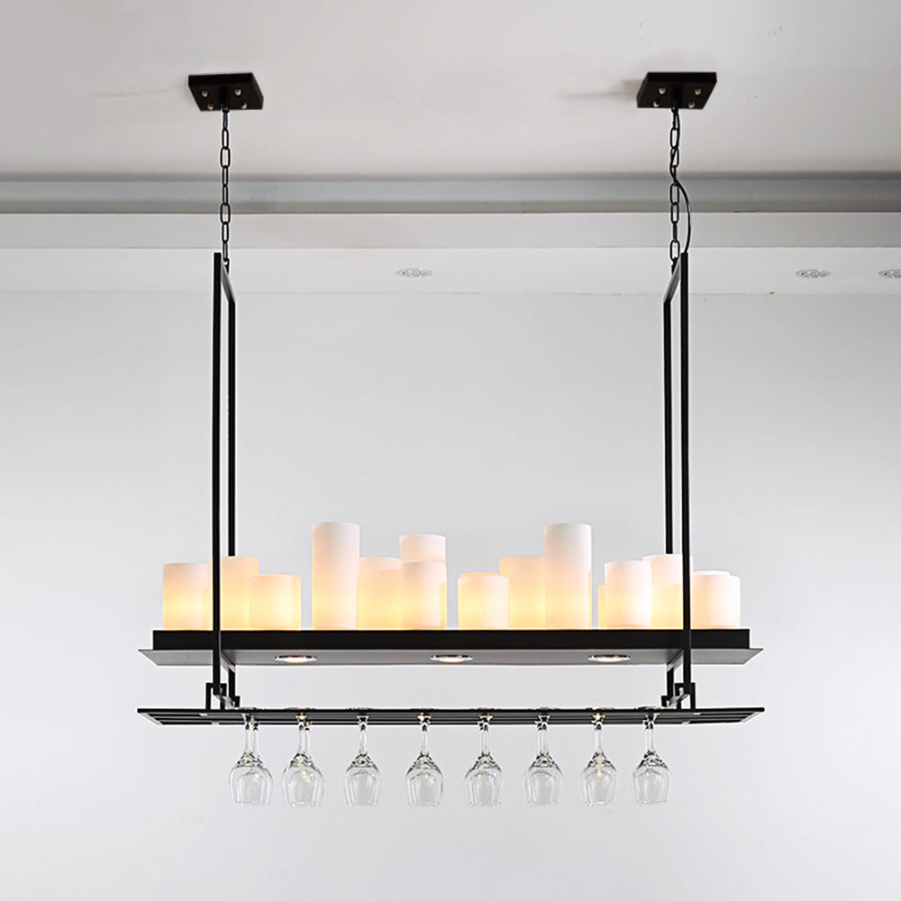 Silva Moderna Diseño Metal/Vidrio Lámpara Colgante Negra