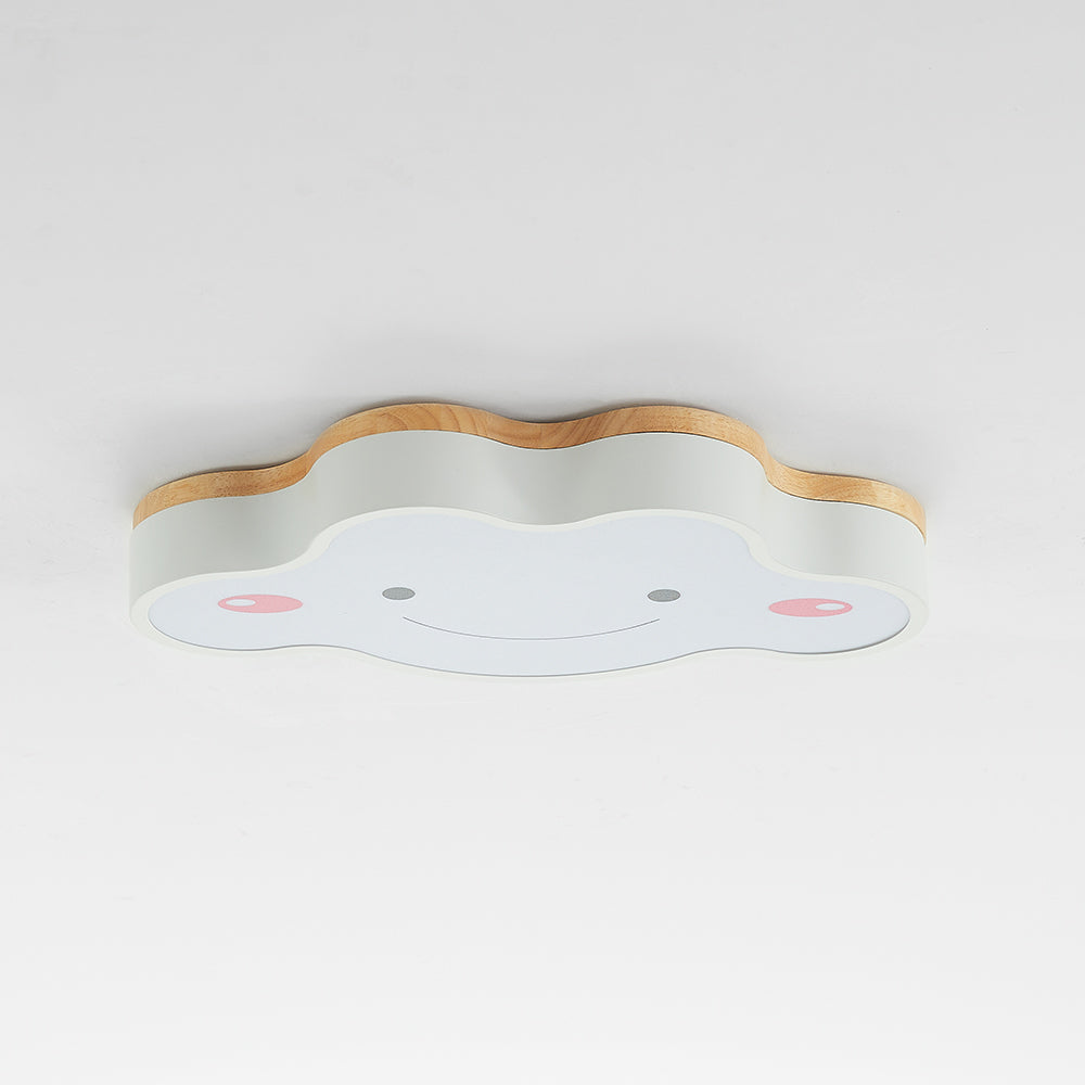 Arisha Decorativa Art Cloud Madera/Acrílico LED Lámpara de Techo Rosa/Verde/Blanca