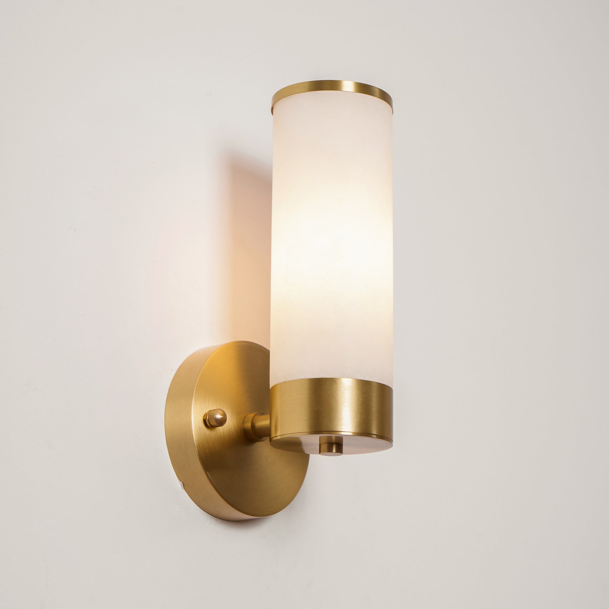 Olvynis Modern Minimalist Brass Alabaster Wall Lamp - Lamp Copper