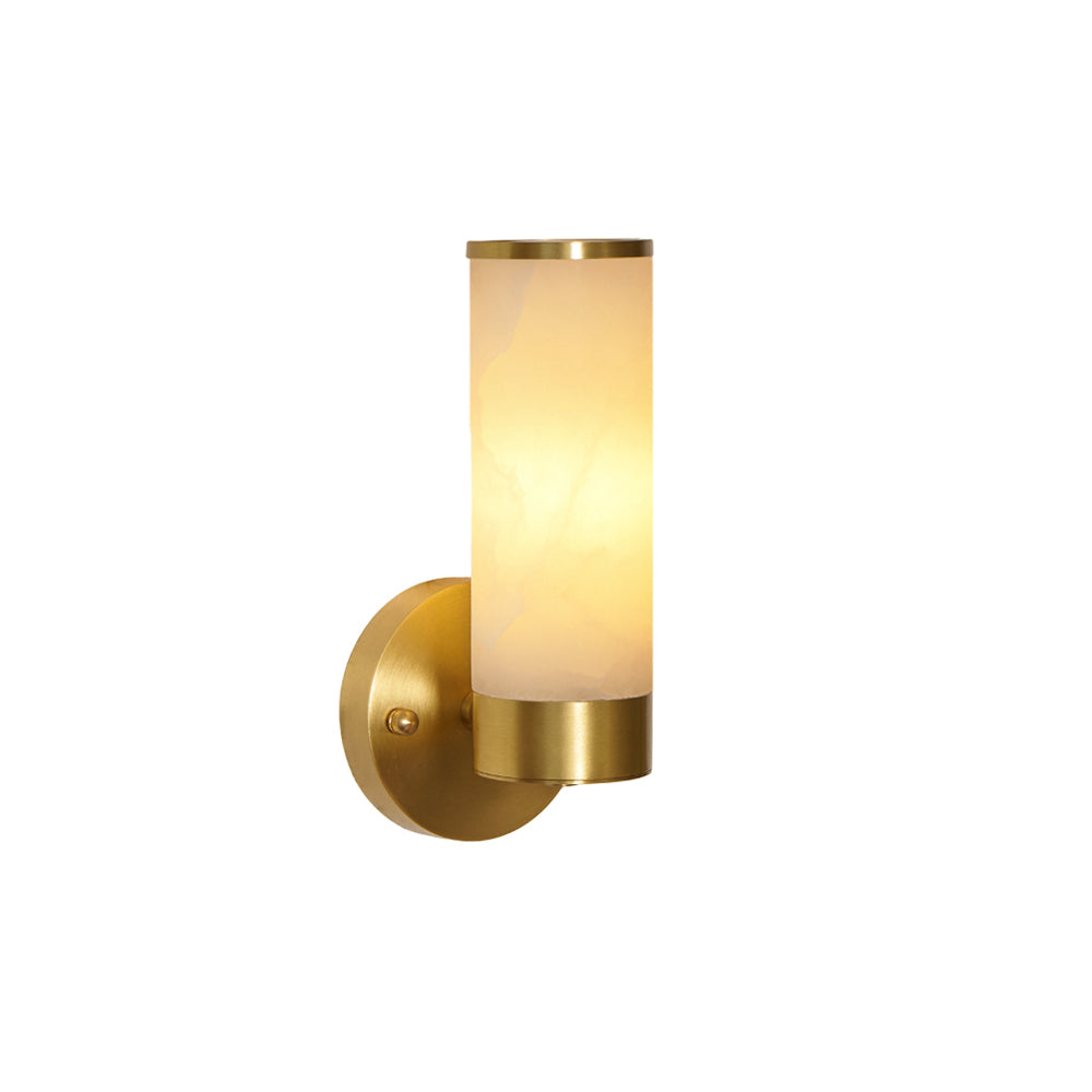 Olvynis Modern Minimalist Brass Alabaster Wall Lamp - Lamp Copper