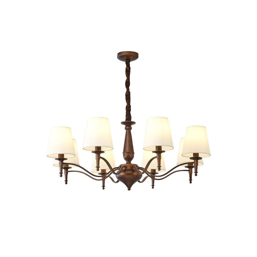 Zosolia Vintage Industrial Luxury Brass Fabric Chandelier - Lamp Copper