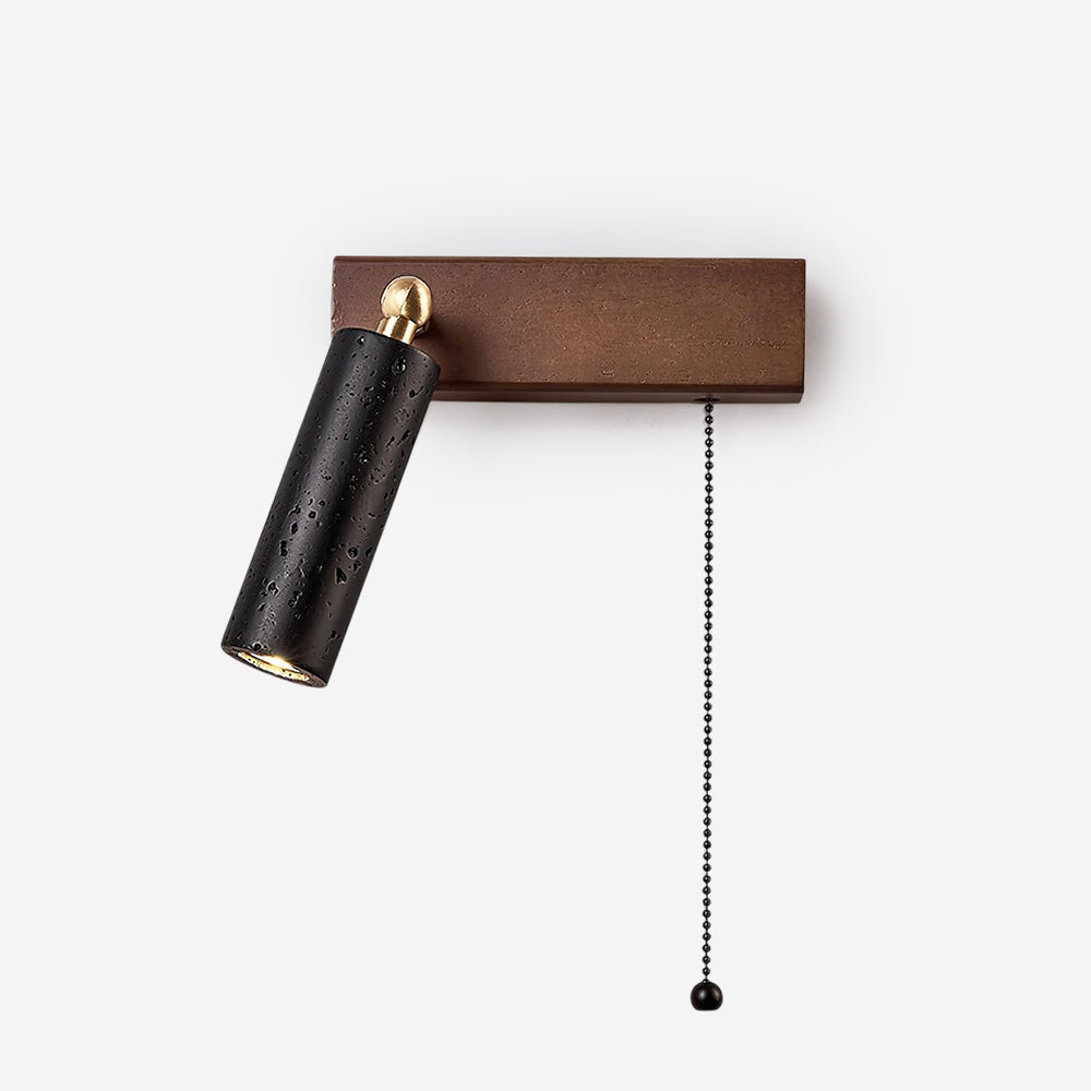 Ritta Wall Lamp Black Travertine Spotlight - Letslighting