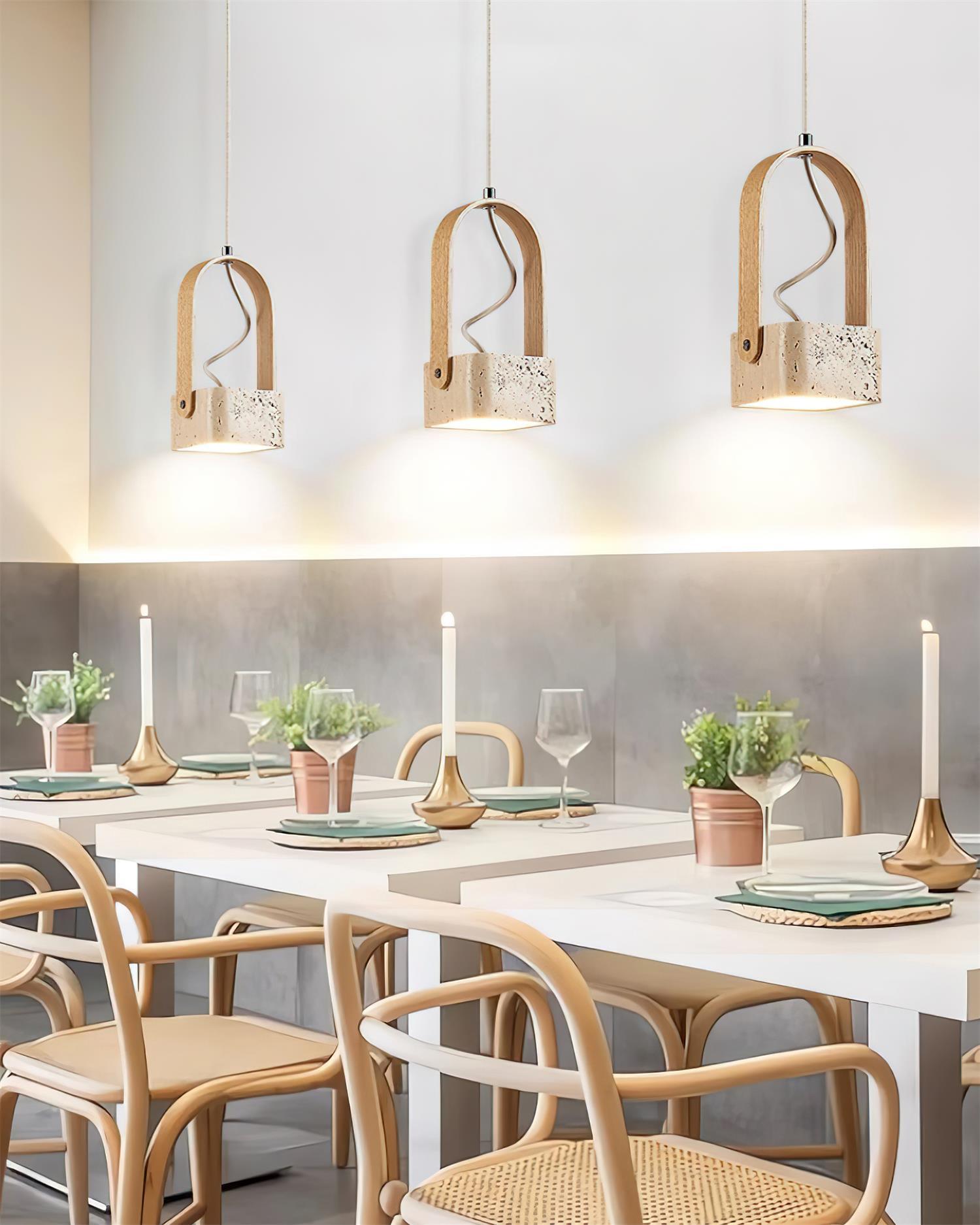 Cesta Pendant Light Square Yellow Travertine - Letslighting