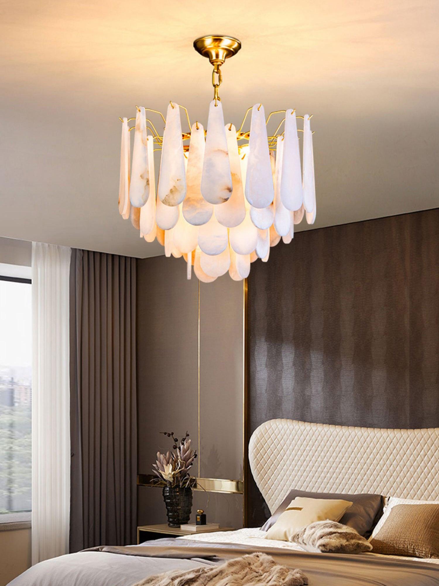 Ucararae Teardrop Alabaster Chandelier - Letslighting