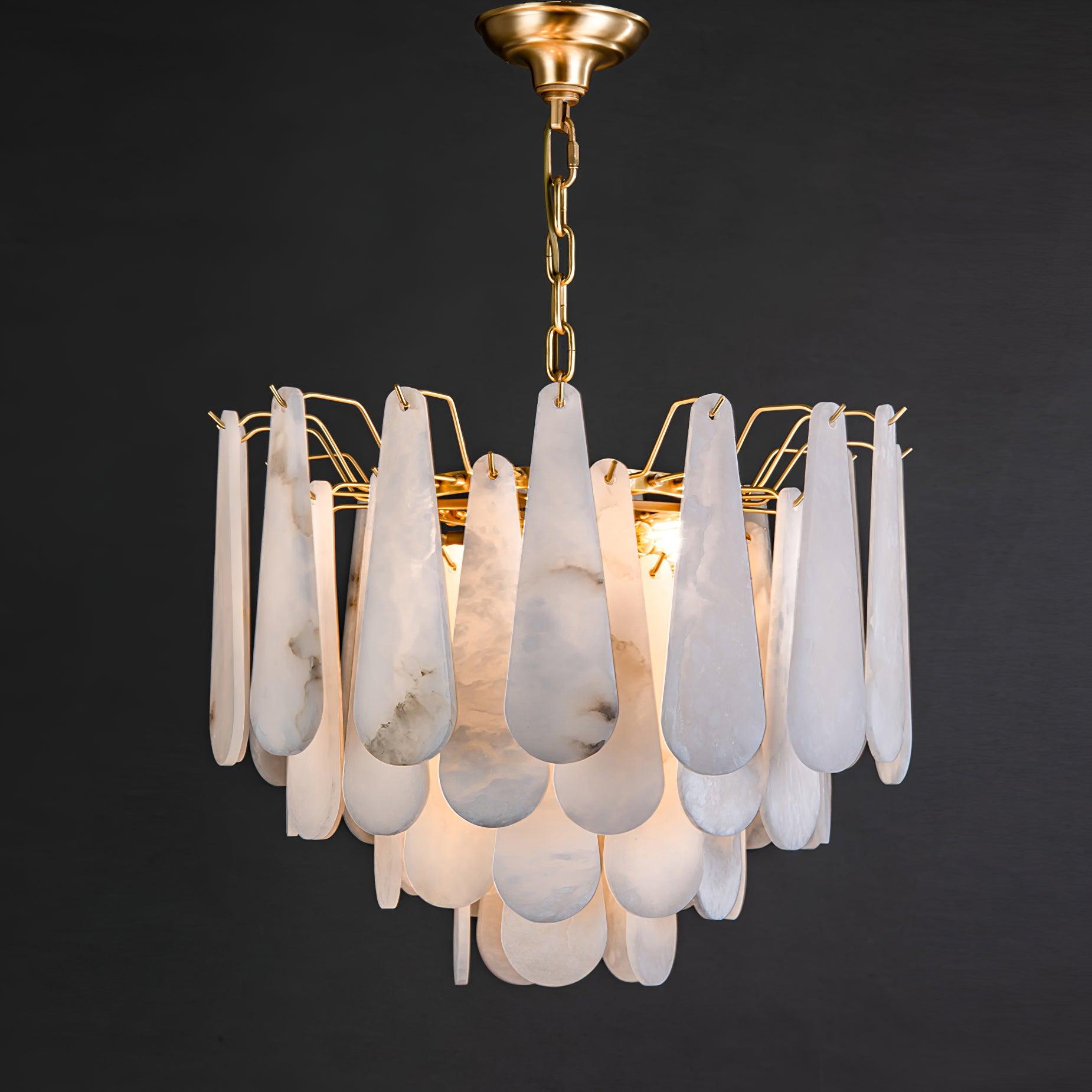 Ucararae Teardrop Alabaster Chandelier - Letslighting
