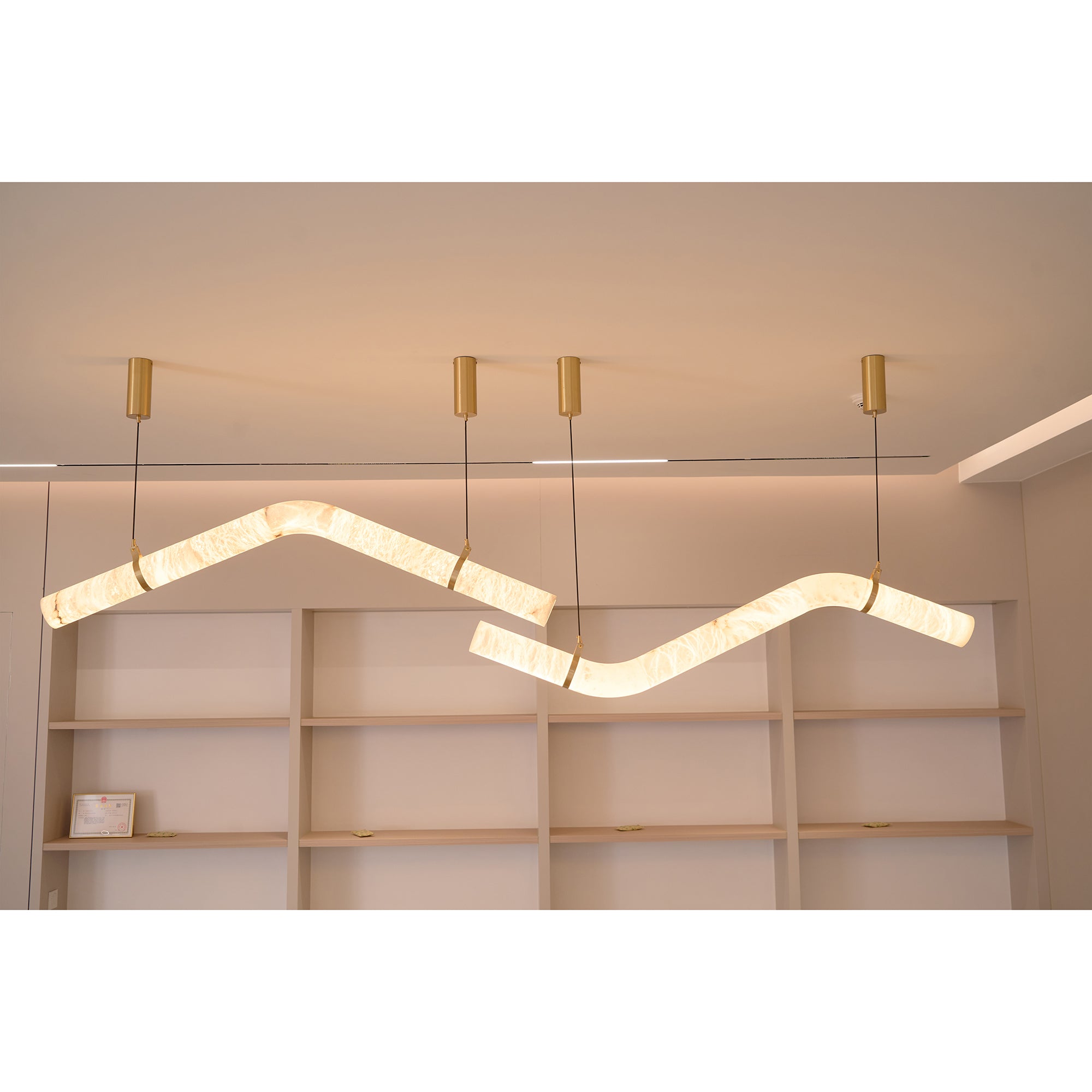 Errina Minimalist Premium Elegance Alabaster Pendant Light - Lamp Copper