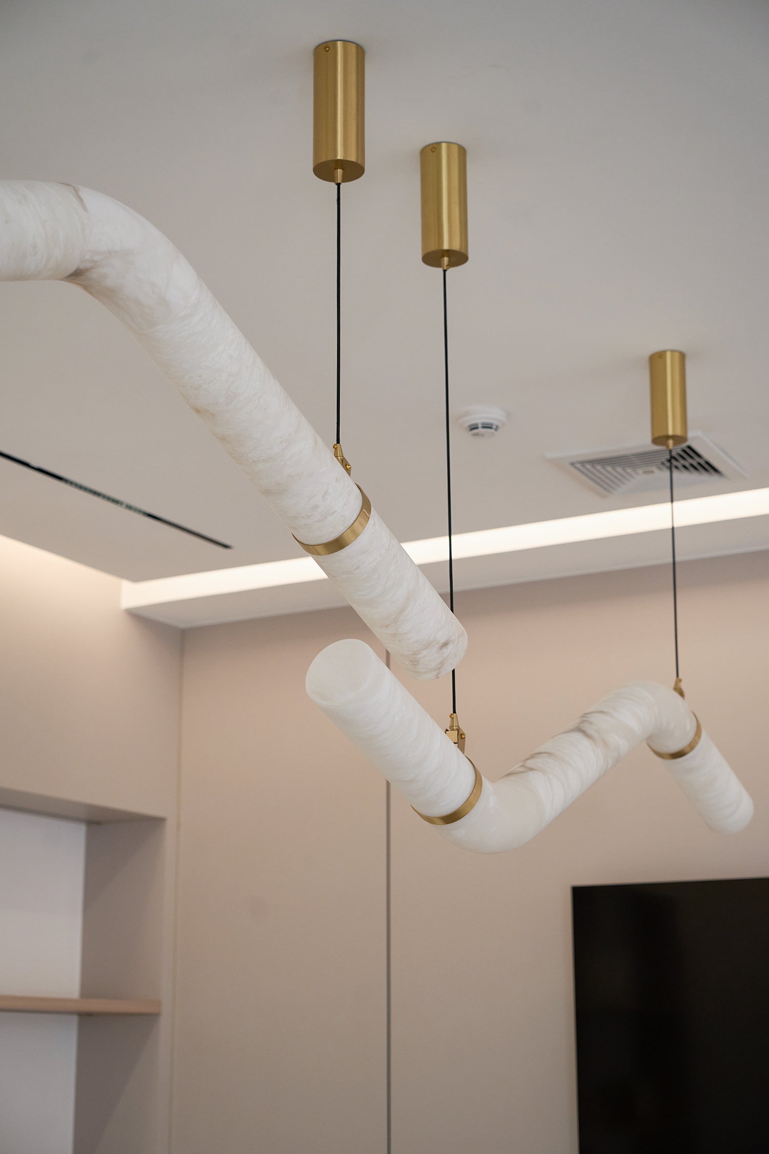 Errina Minimalist Premium Elegance Alabaster Pendant Light - Lamp Copper