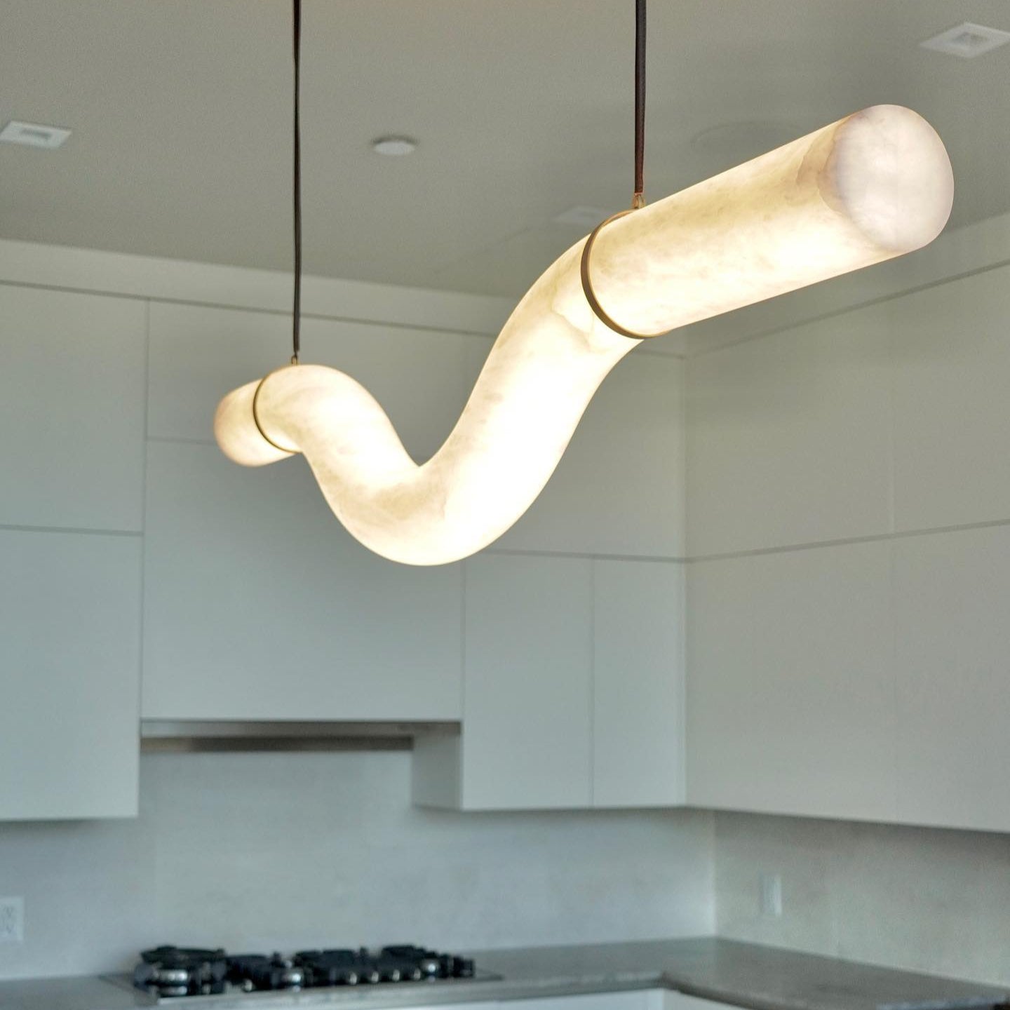 Errina Minimalist Premium Elegance Alabaster Pendant Light - Lamp Copper