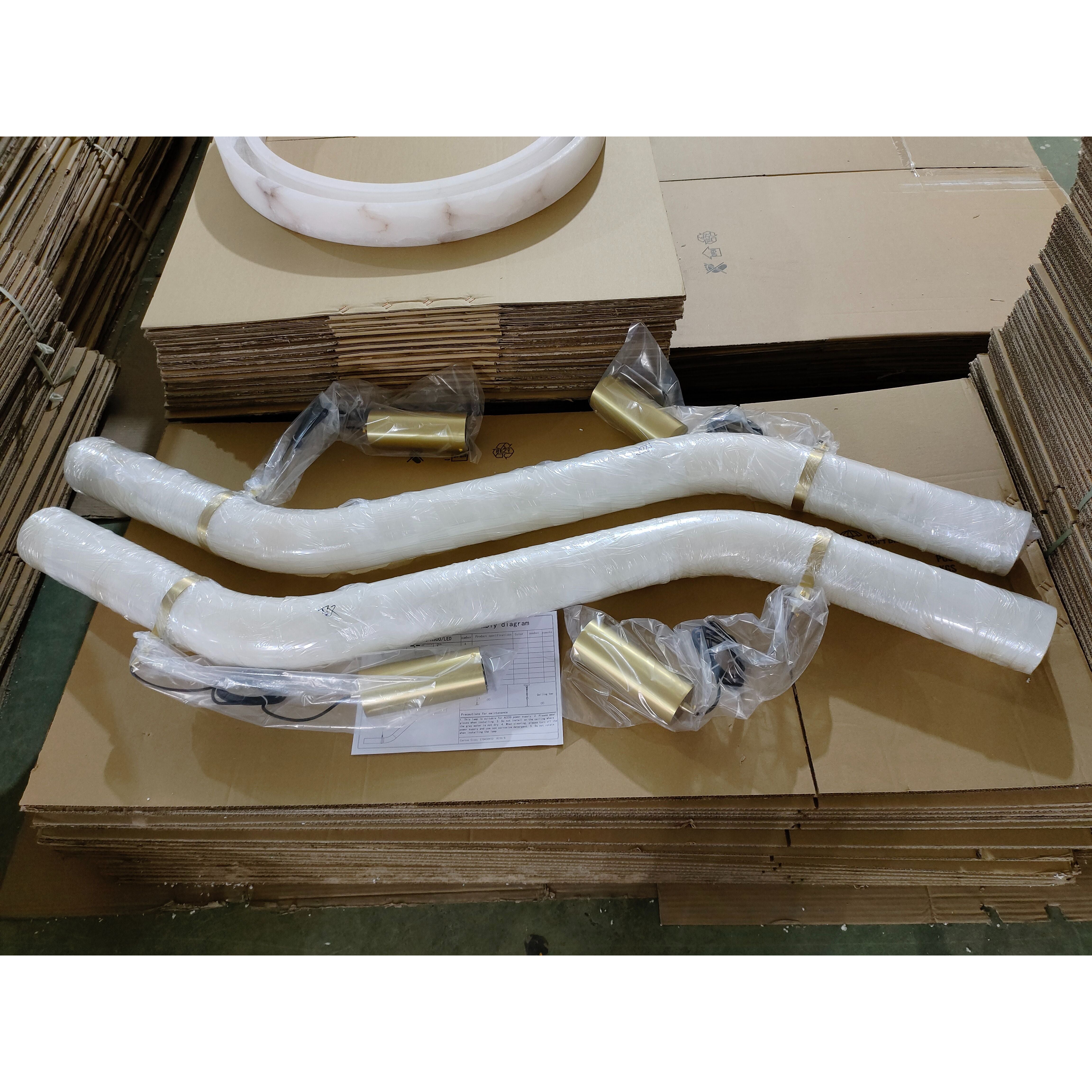 Errina Minimalist Premium Elegance Alabaster Pendant Light - Lamp Copper