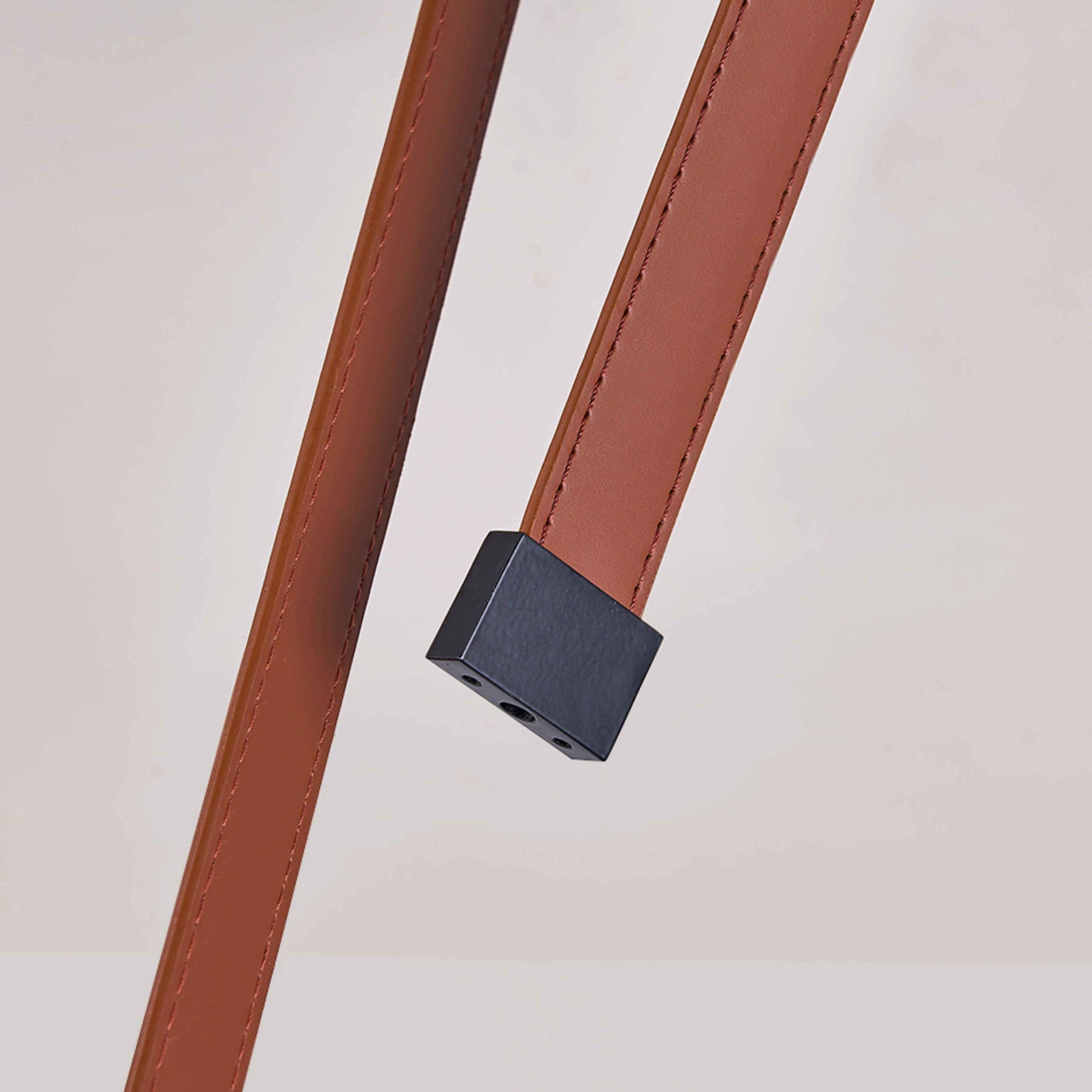 Olnoran Modern Minimalist Rail Leather Travertine Pendant Lamp - Lamp Copper