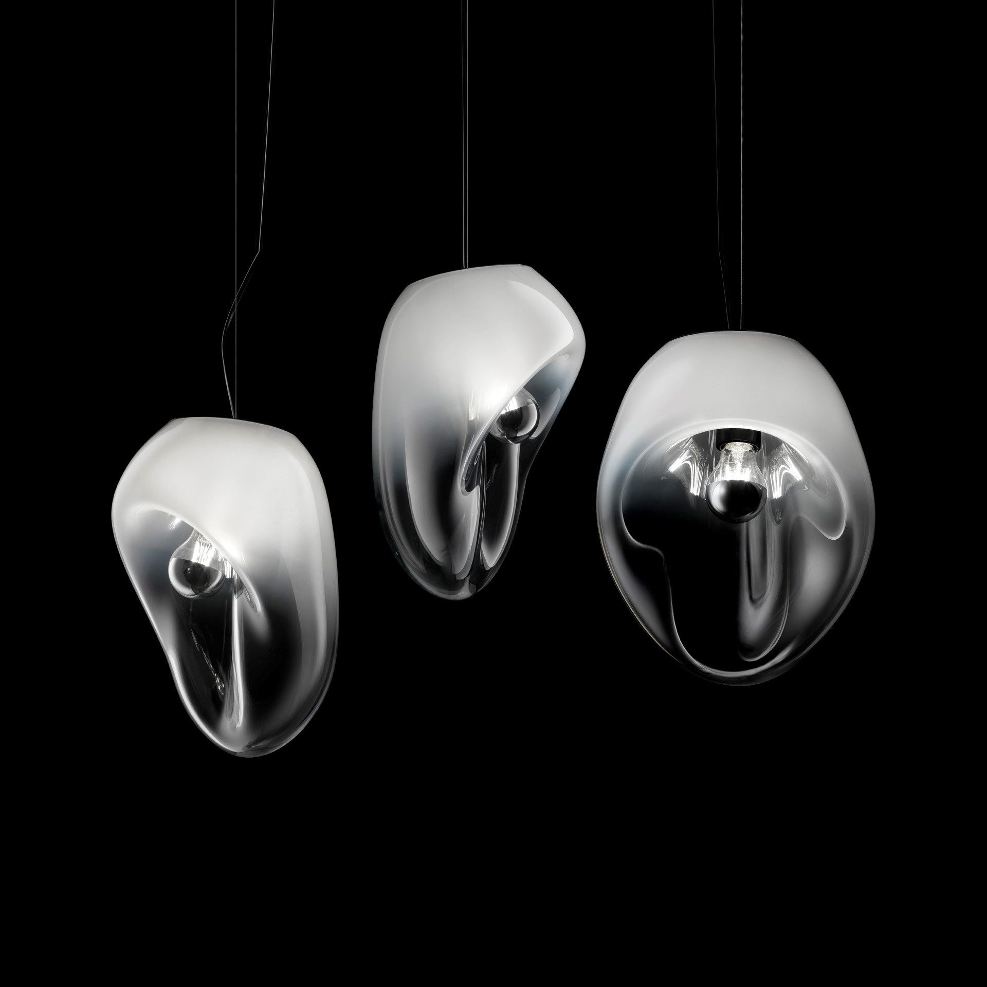 Lymara Modern Minimalist Black Glass Pendant Light - Lamp Copper
