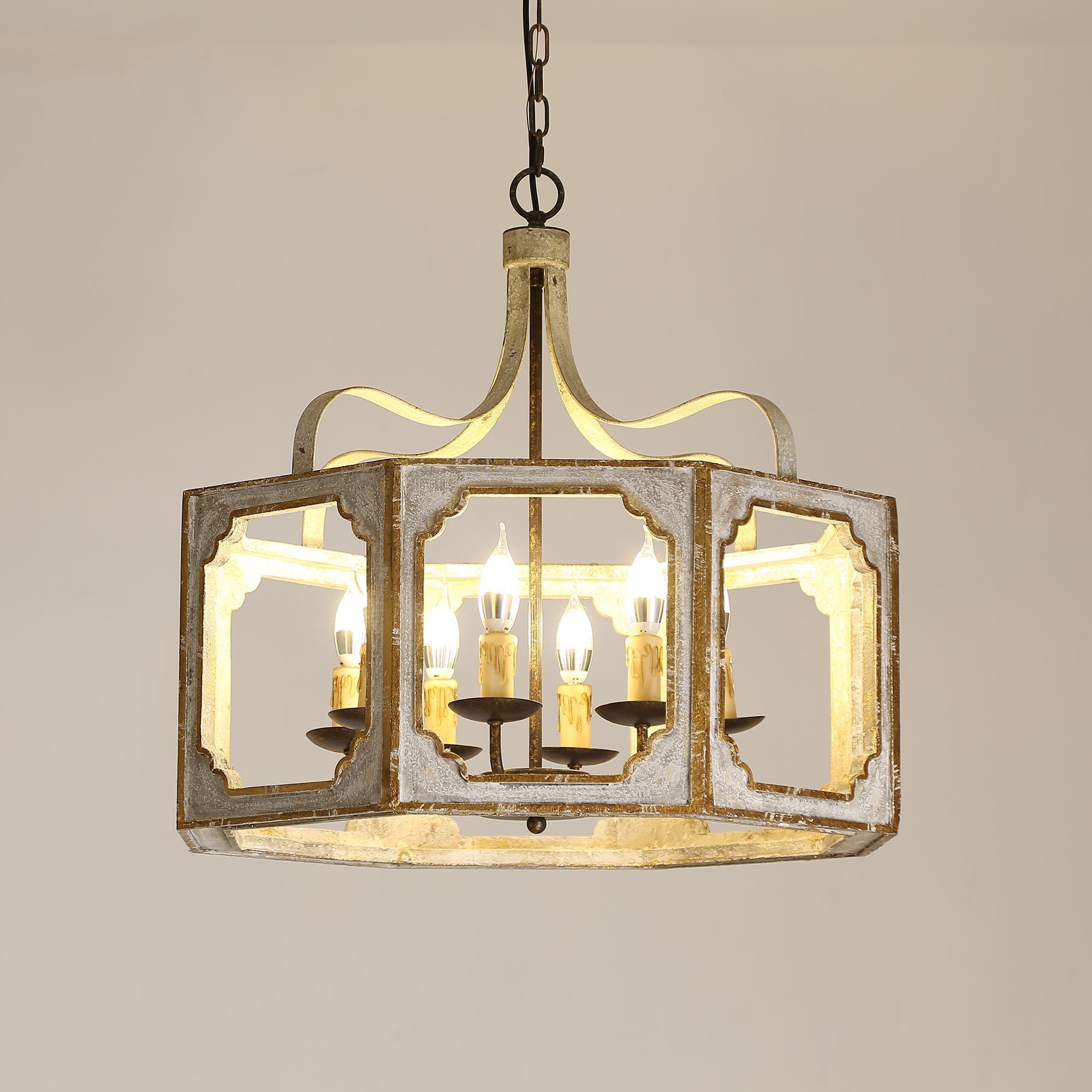 Virinira Individual Creativity Country Wooden Metal Pendant Lamp - Lamp Copper