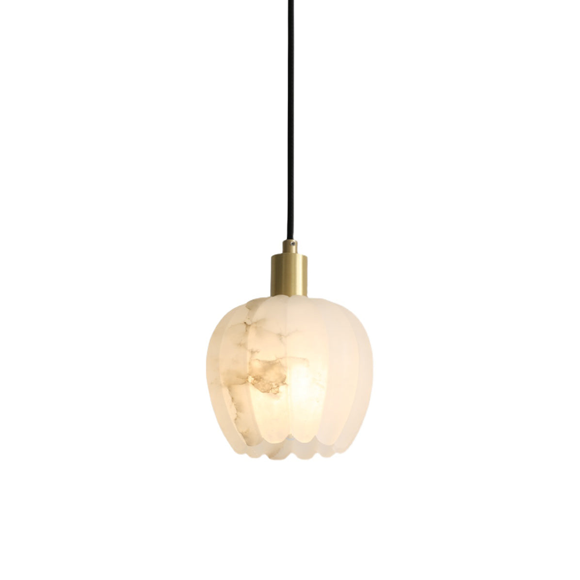 Olraeos Modern Minimalist Brass Alabaster Pendant Light - Lamp Copper