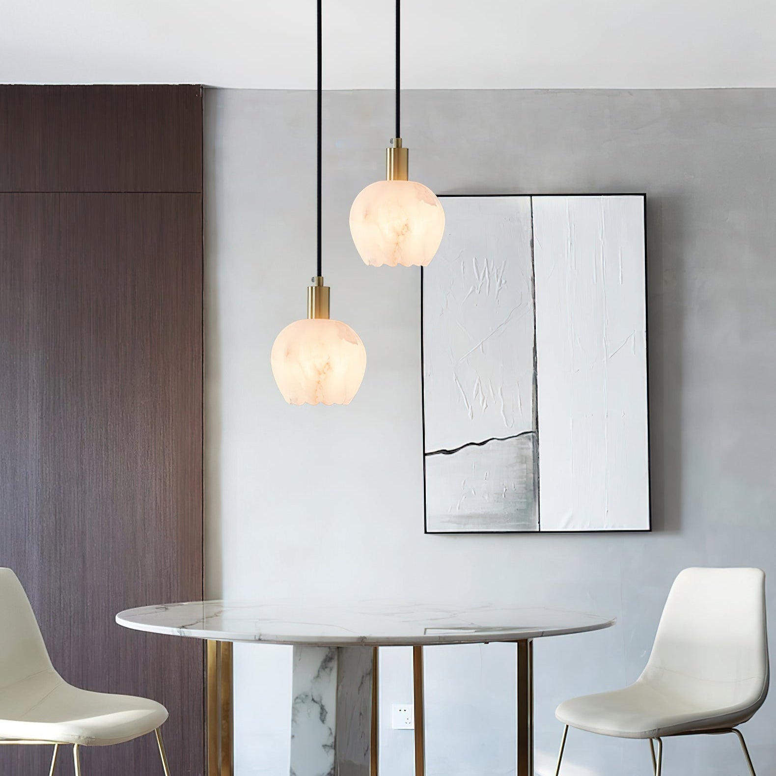 Ritta Pendant Light Flower-shaped  Alabaster