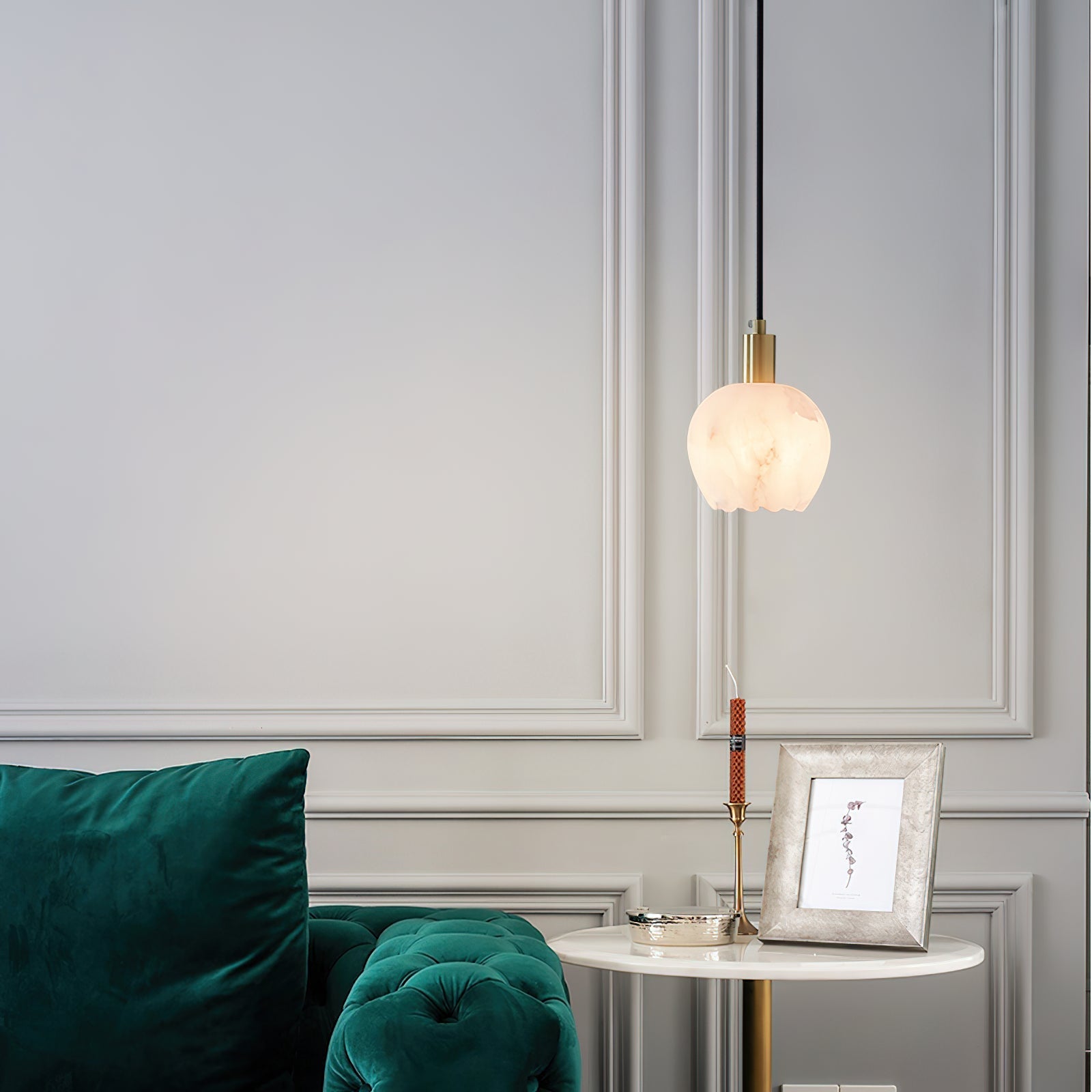 Ritta Pendant Light Flower-shaped  Alabaster