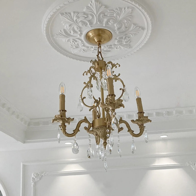 Olrinila Postmodern Luxury Brass Crystal Chandelier - Lamp Copper