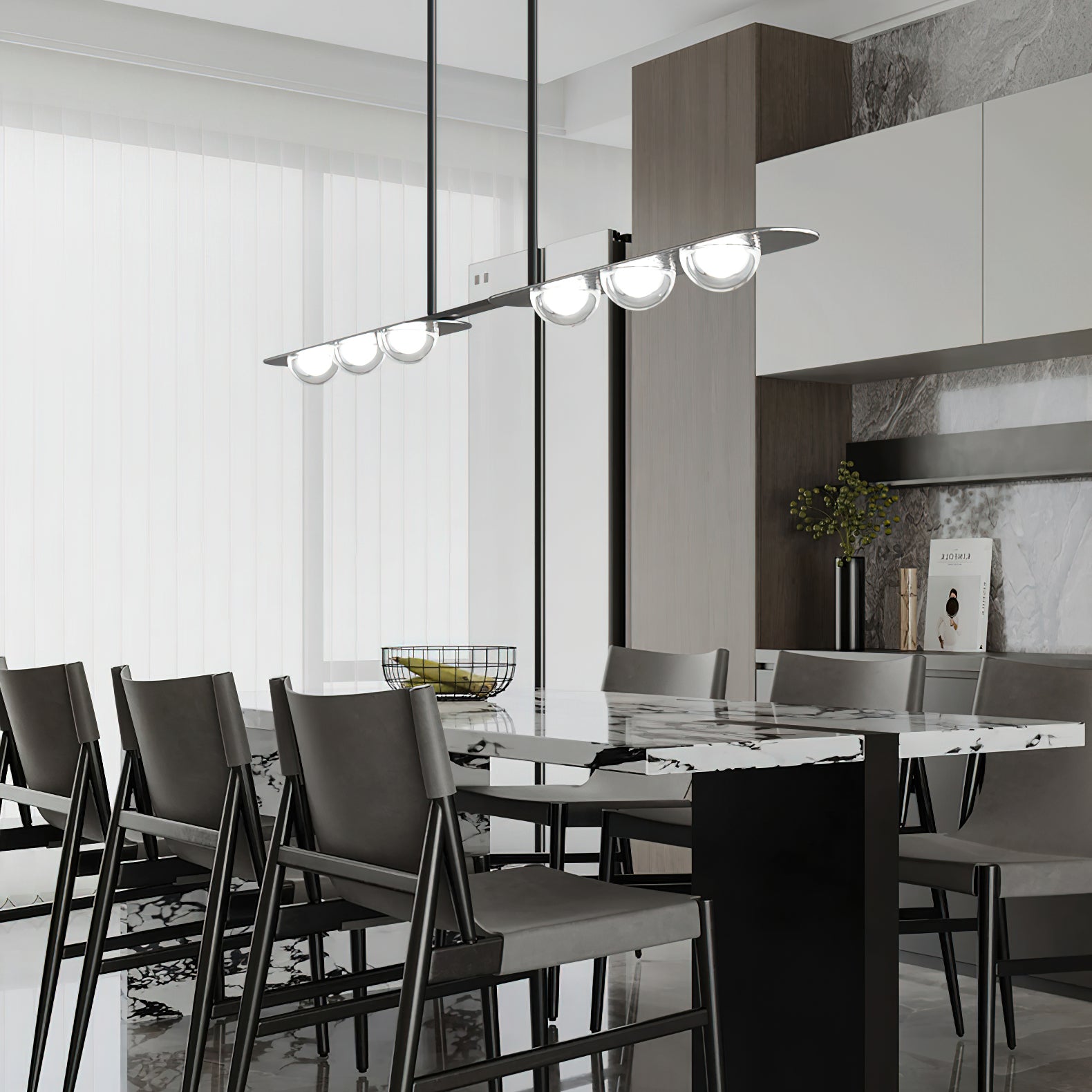 Aurora Pendant Lamp Linear Glass Minimalist - Letslighting