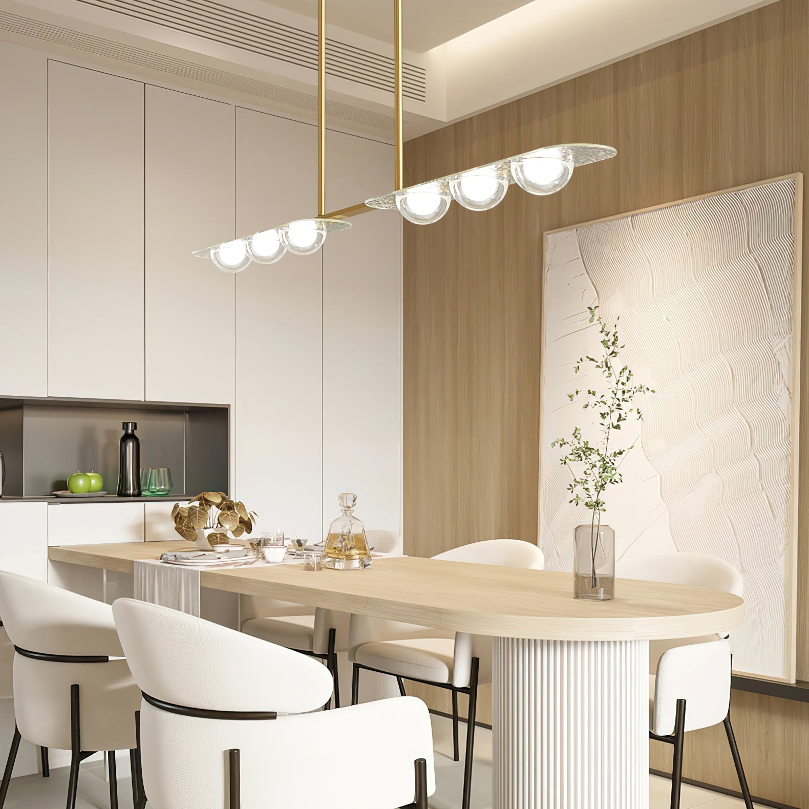 Aurora Pendant Lamp Linear Glass Minimalist - Letslighting