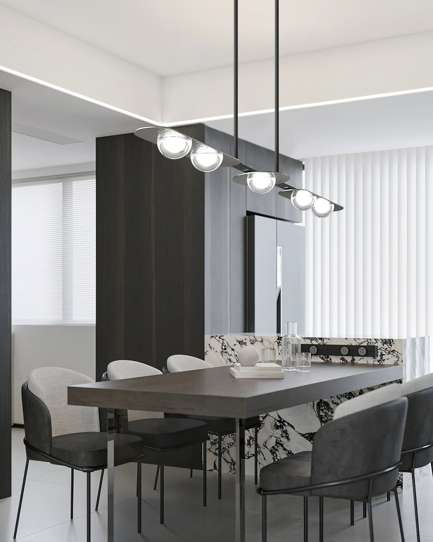 Aurora Pendant Lamp Linear Glass Minimalist - Letslighting
