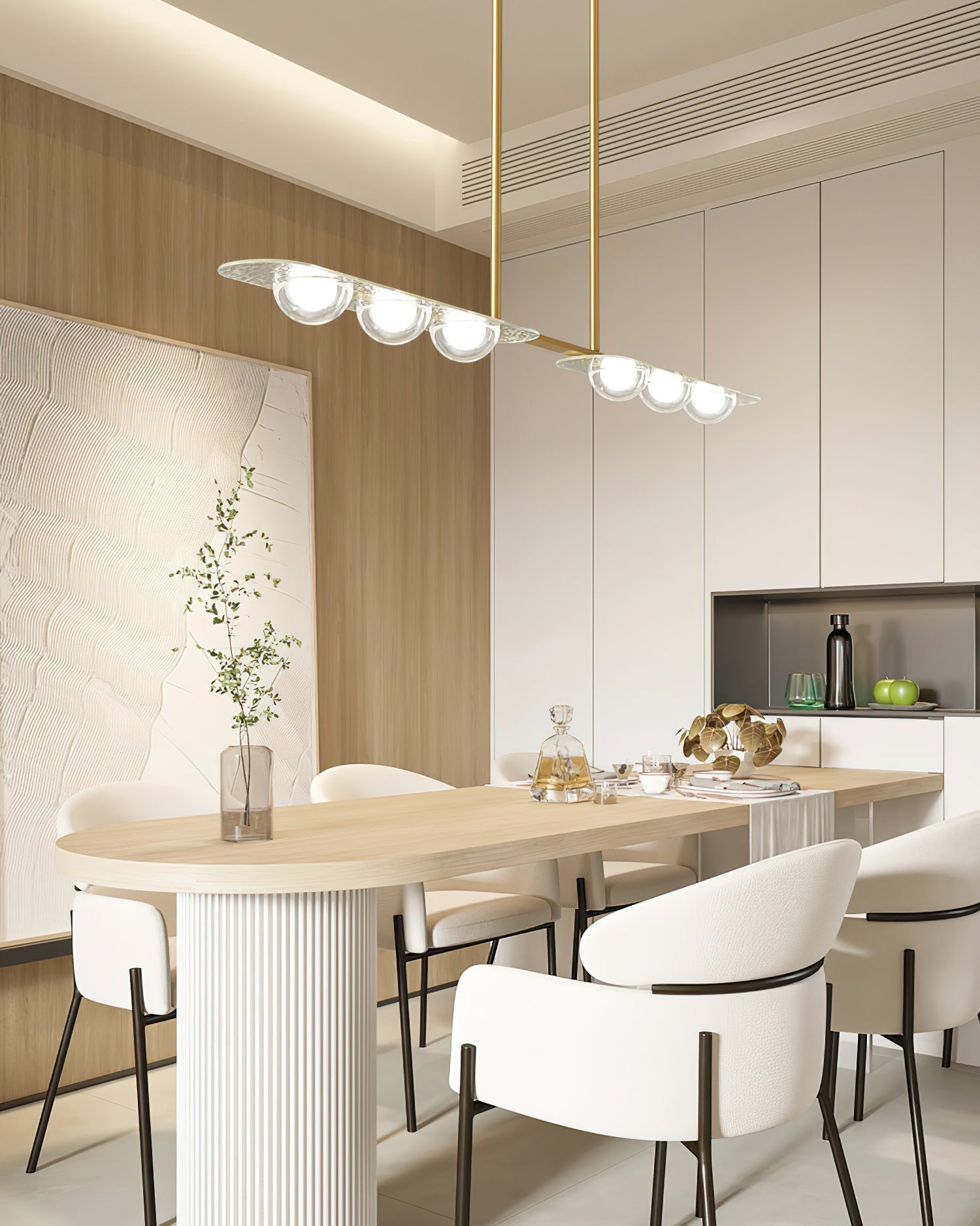 Aurora Pendant Lamp Linear Glass Minimalist - Letslighting