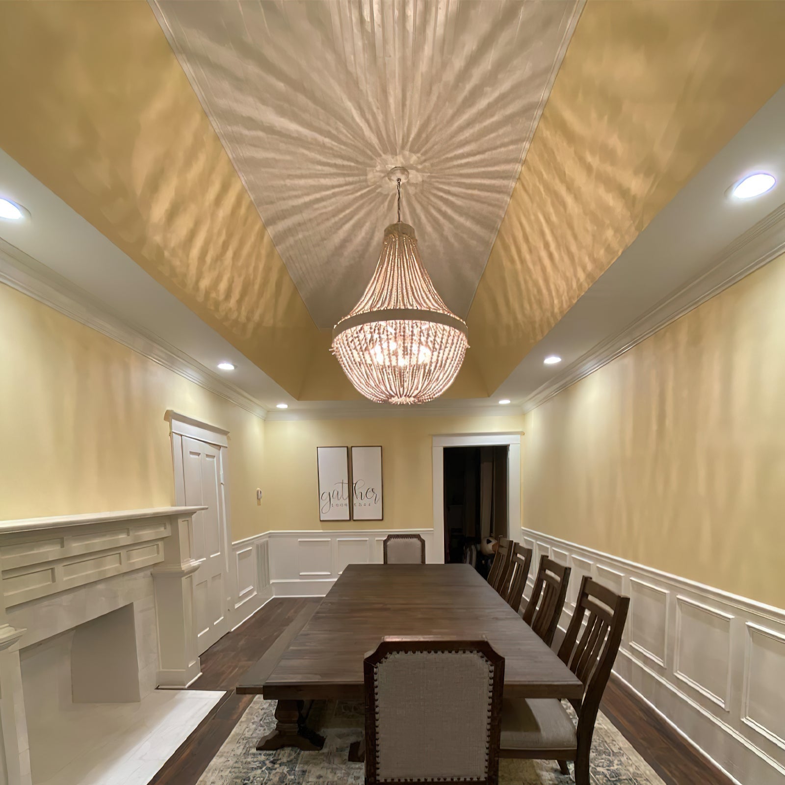 Ulvararis Postmodern Luxury Beaded Wooden Metal Chandelier - Lamp Copper