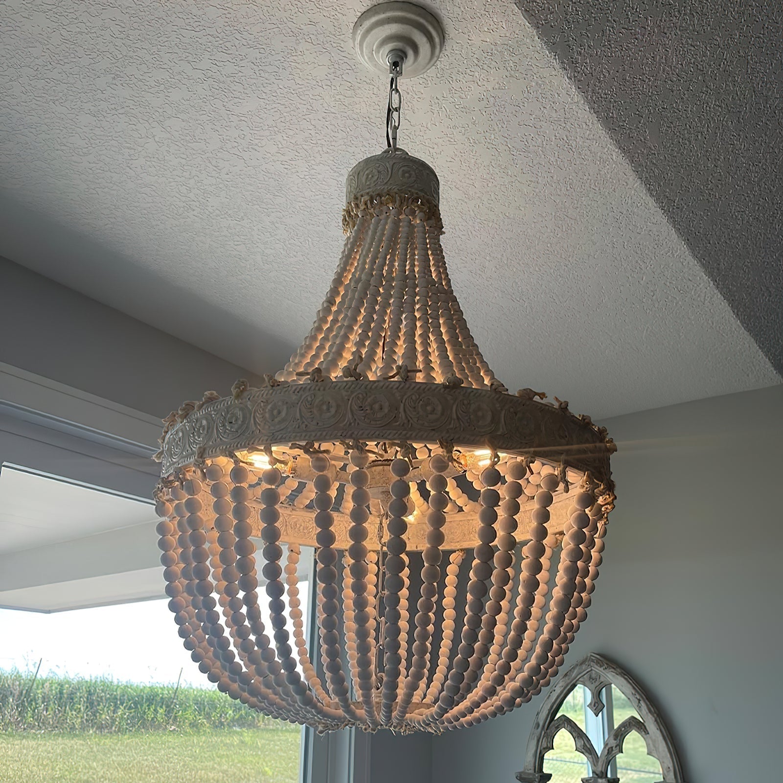 Ulvararis Postmodern Luxury Beaded Wooden Metal Chandelier - Lamp Copper