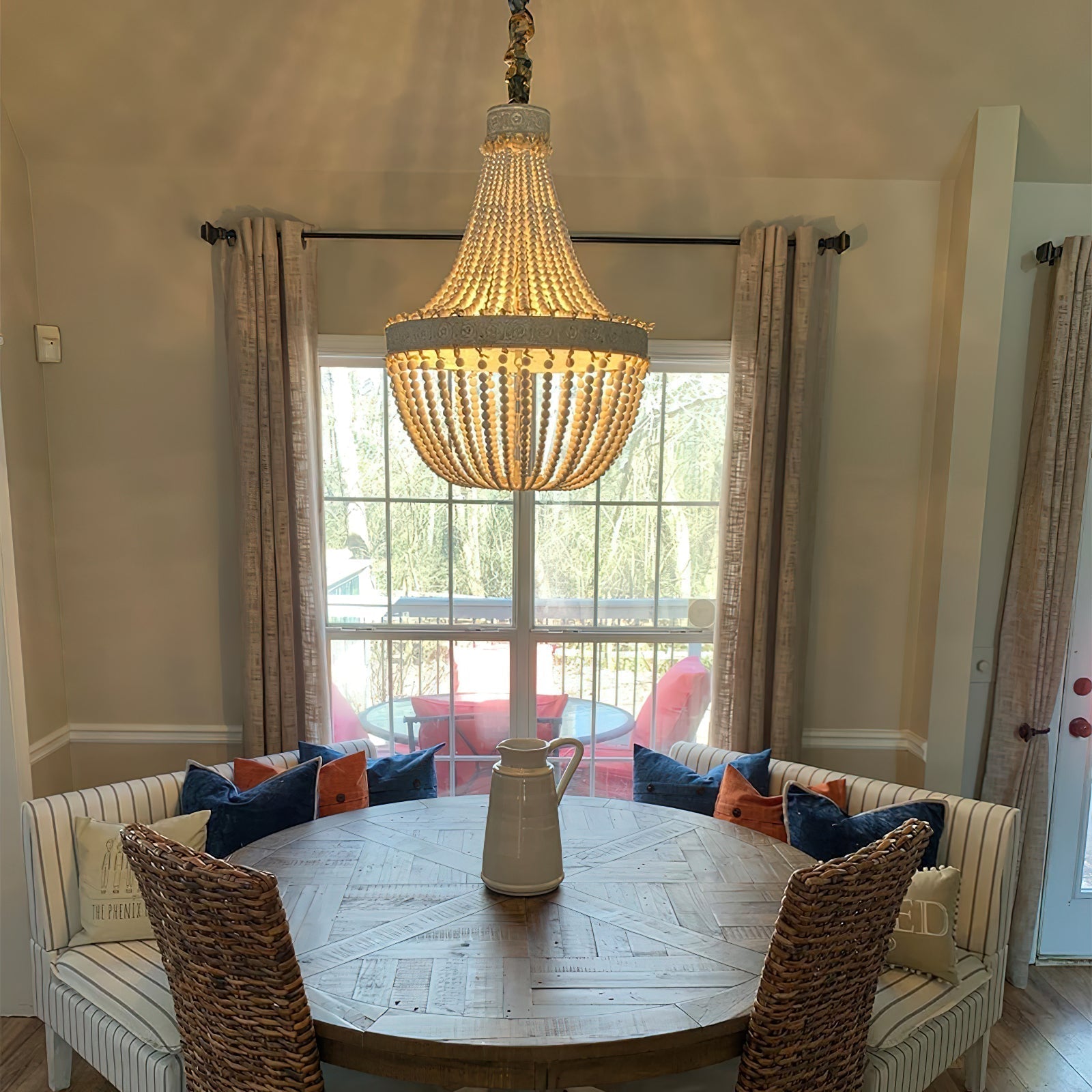 Ulvararis Postmodern Luxury Beaded Wooden Metal Chandelier - Lamp Copper