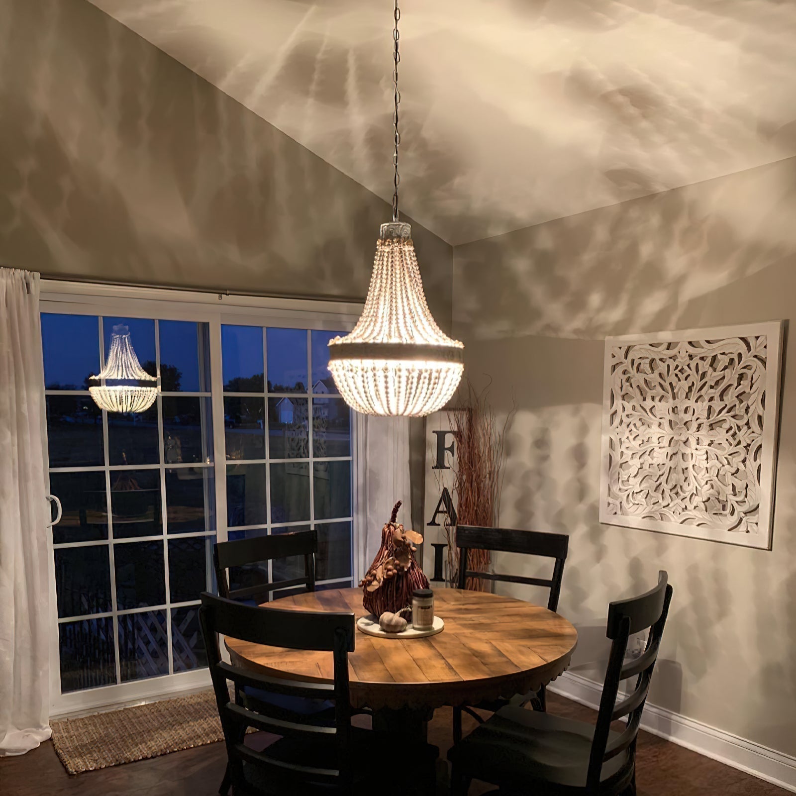 Ulvararis Postmodern Luxury Beaded Wooden Metal Chandelier - Lamp Copper