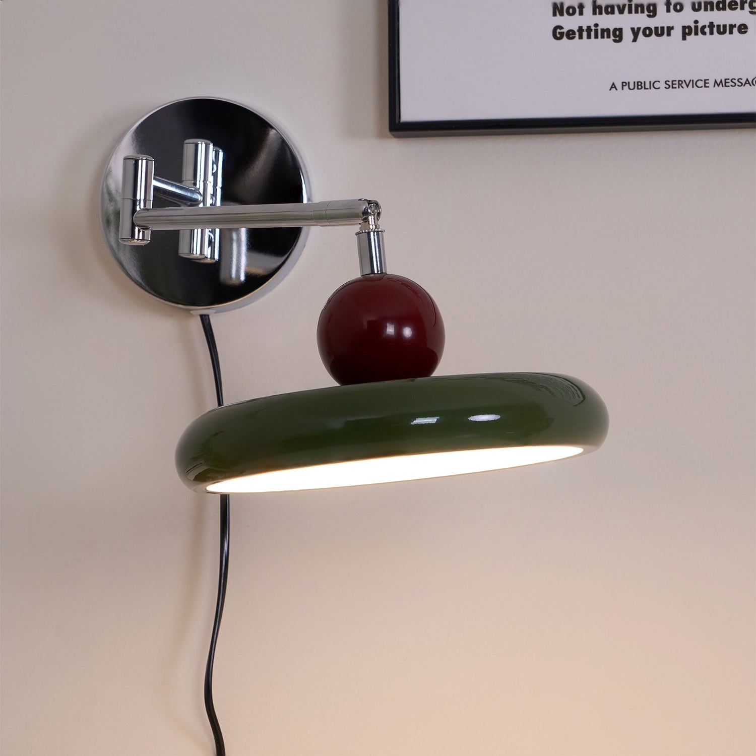 Aira Lámpara de Pared con Enchufe Verde / Beige