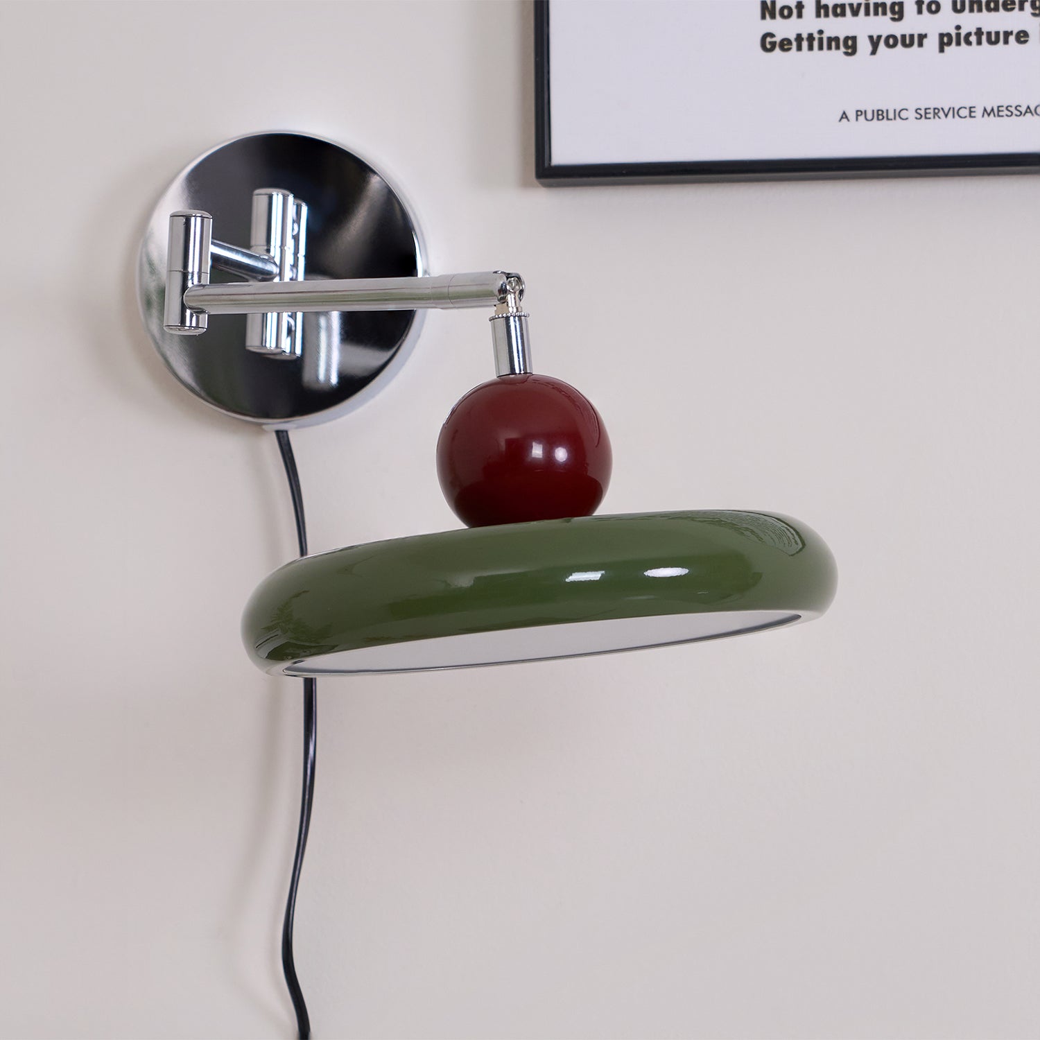 Aira Lámpara de Pared con Enchufe Verde / Beige