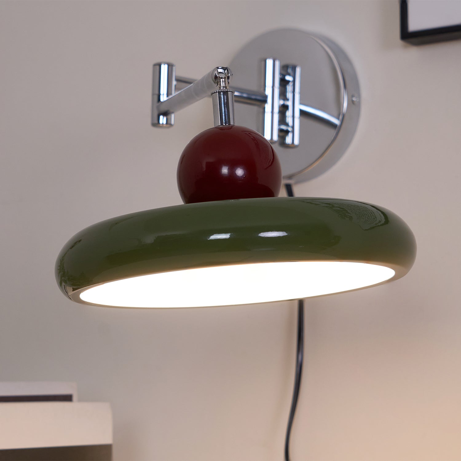 Aira Lámpara de Pared con Enchufe Verde / Beige