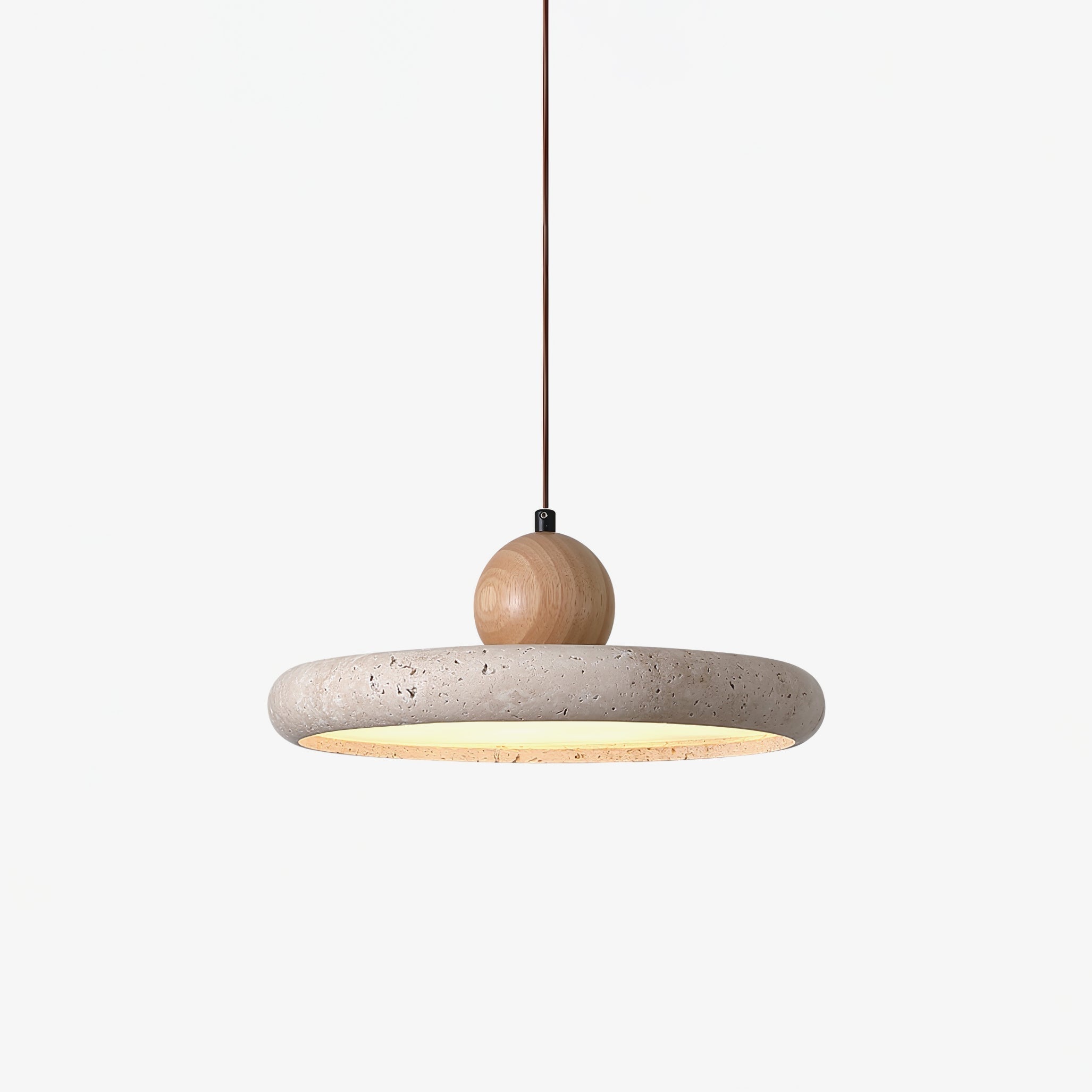 Ritta Lámpara Colgante de Travertino y Madera
