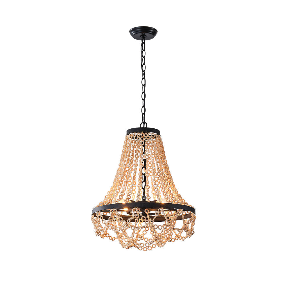 Vevyniel Postmodern Luxury Wooden Metal Chandelier - Lamp Copper