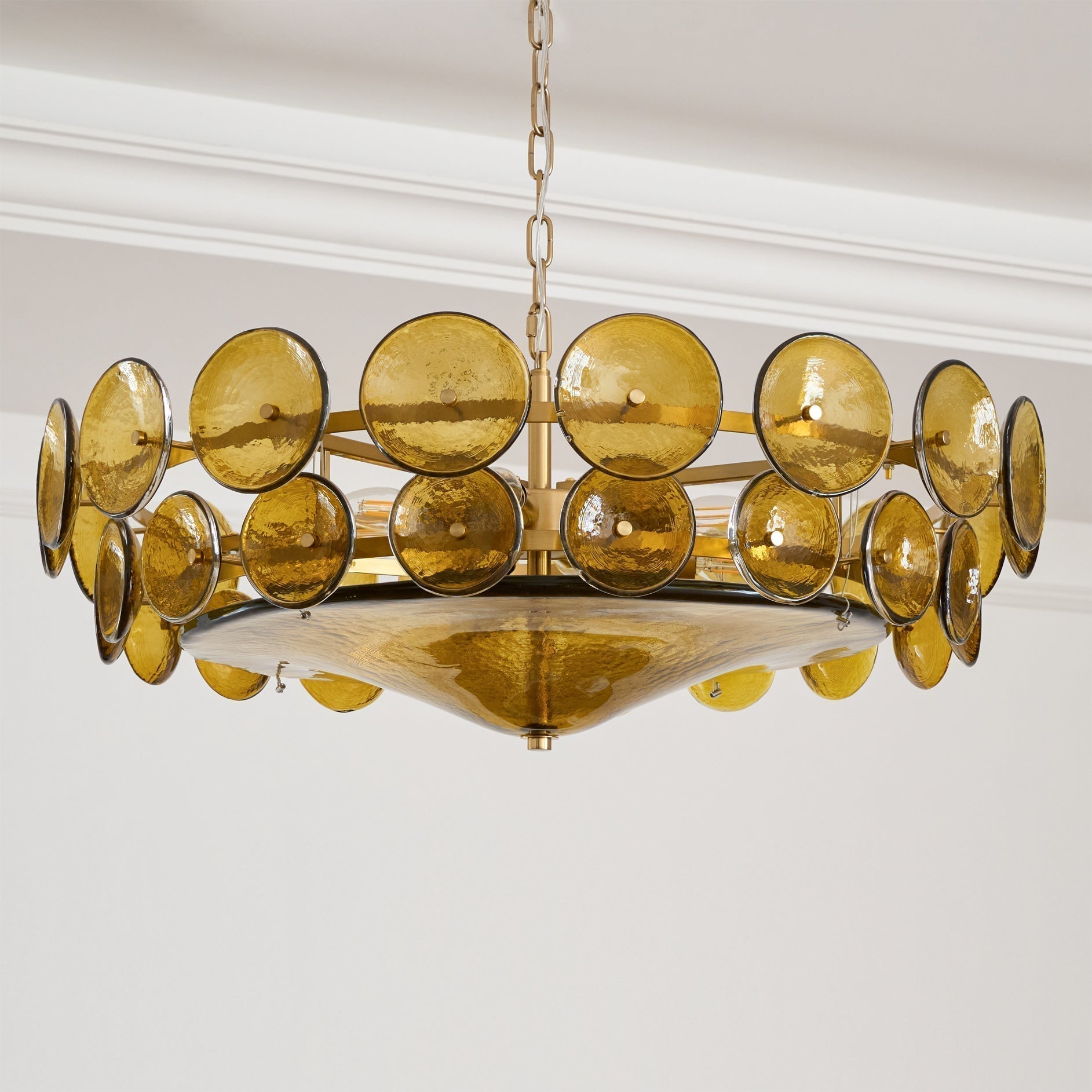 Aurora Chandelier Murano Glass Disc Vintage - Letslighting