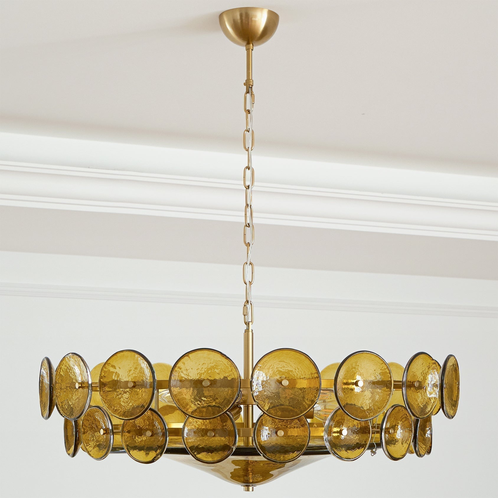 Aurora Chandelier Murano Glass Disc Vintage - Letslighting