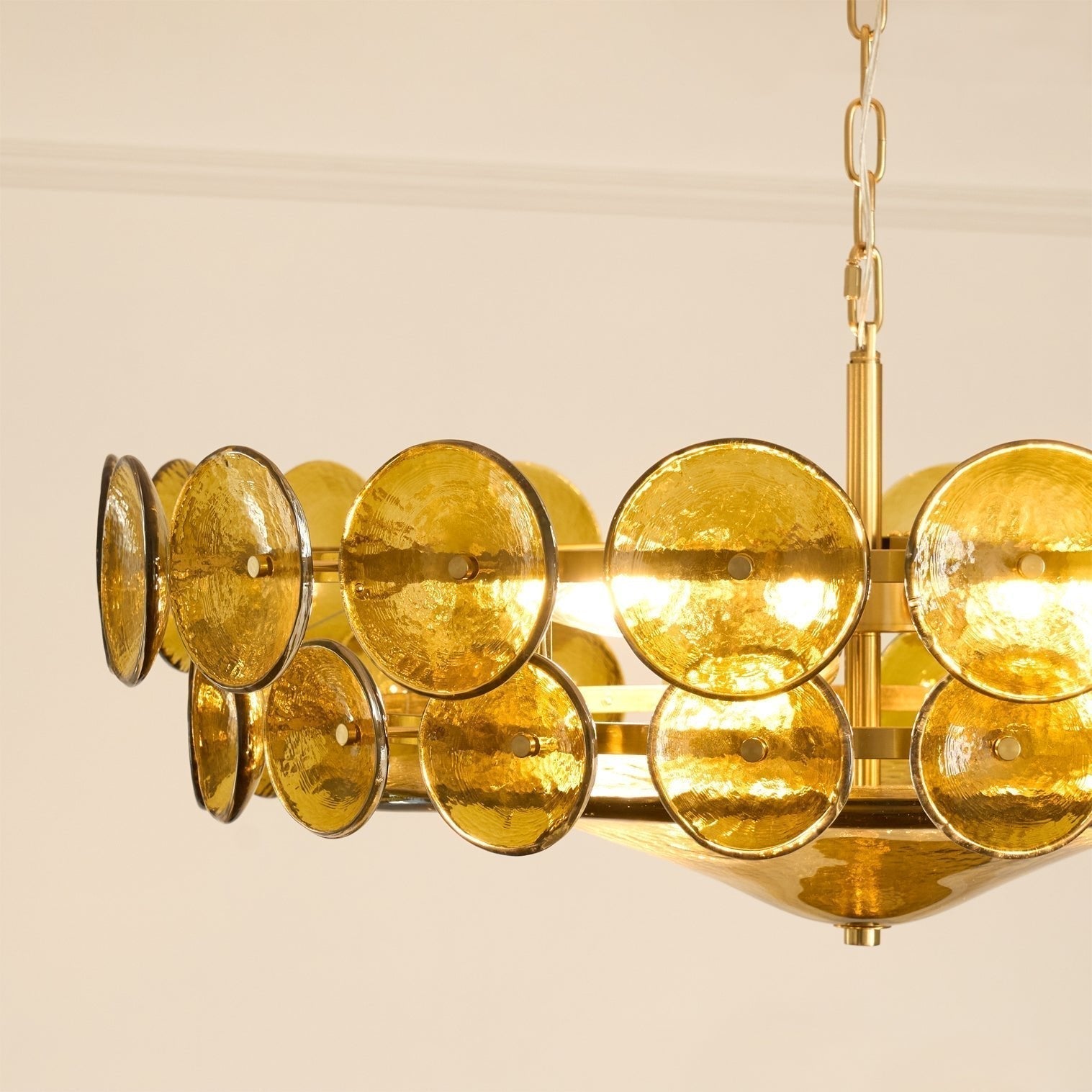 Aurora Chandelier Murano Glass Disc Vintage - Letslighting