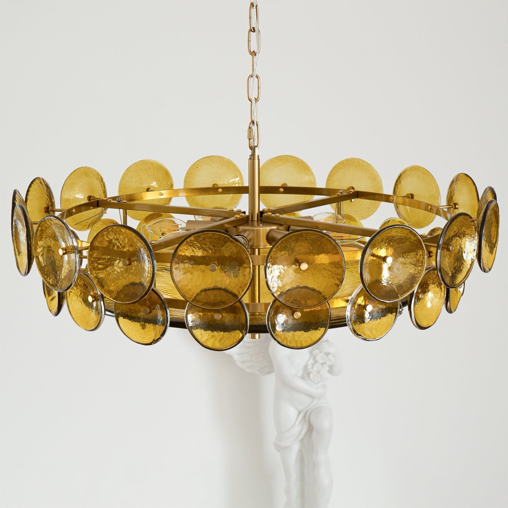 Aurora Chandelier Murano Glass Disc Vintage - Letslighting